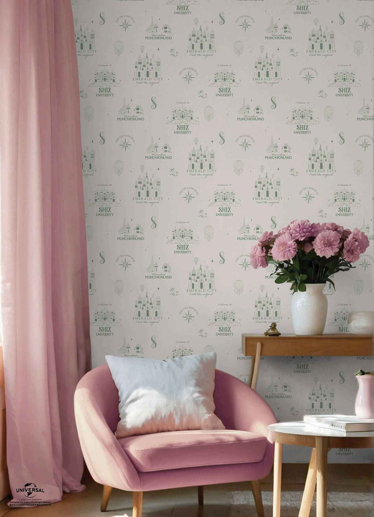 Wicked Land of Oz Green Peel and Stick Wallpaper - York Wallcoverings - RMWS1308 - York Wallcoverings Wallpaper