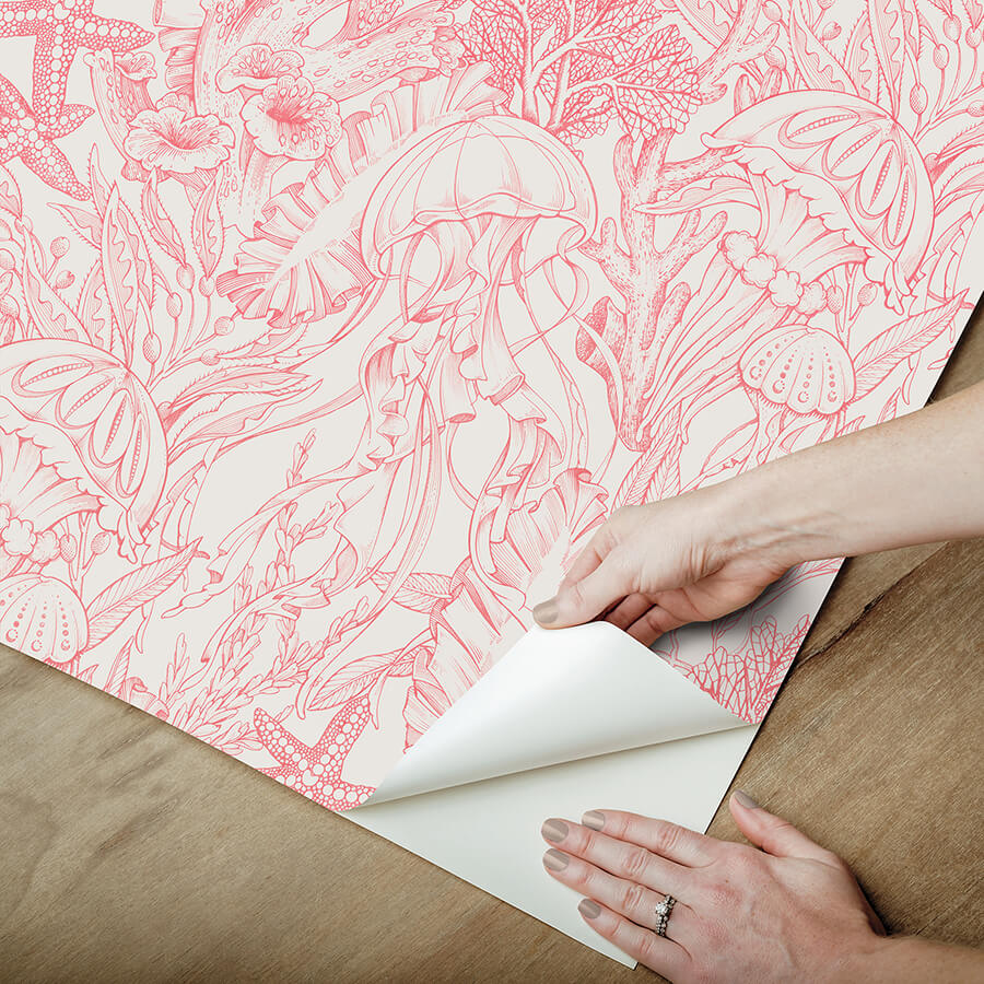 under-the-sea-coral-peel-and-stick-wallpaper-york-wallcoverings-nus6496 - York Wallcoverings Wallpaper
