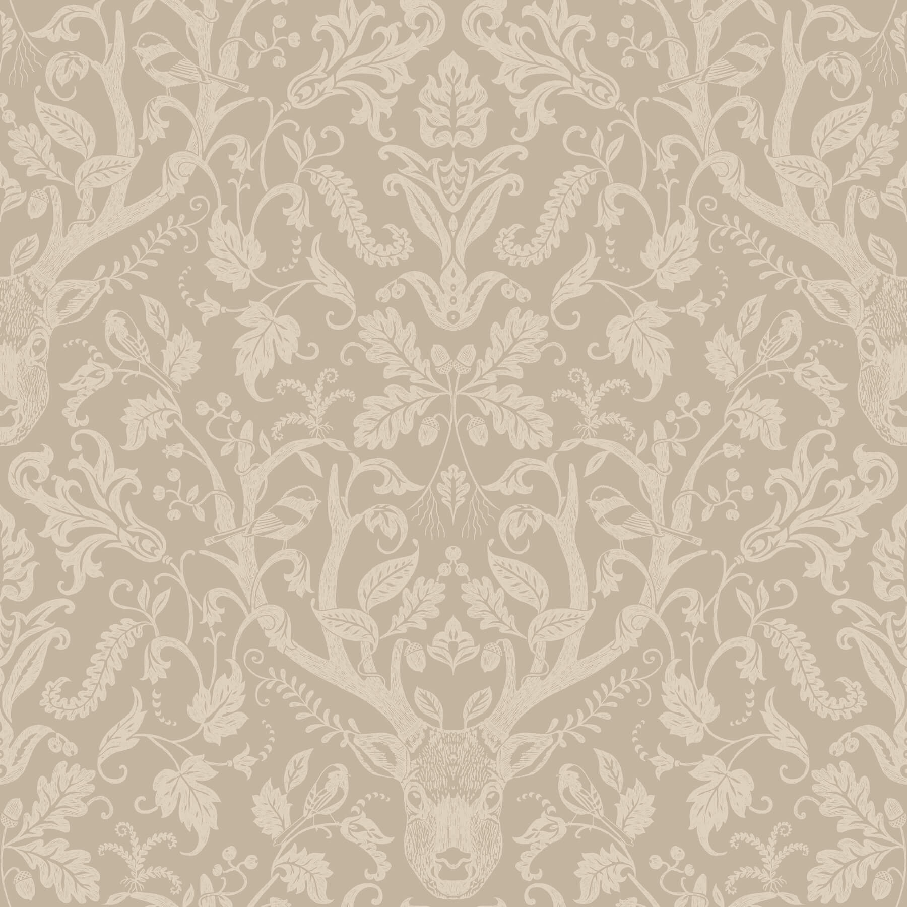 kiwassa-light-brown-antler-damask-wallpaper-york-wallcoverings-4169-12705 - York Wallcoverings Wallpaper