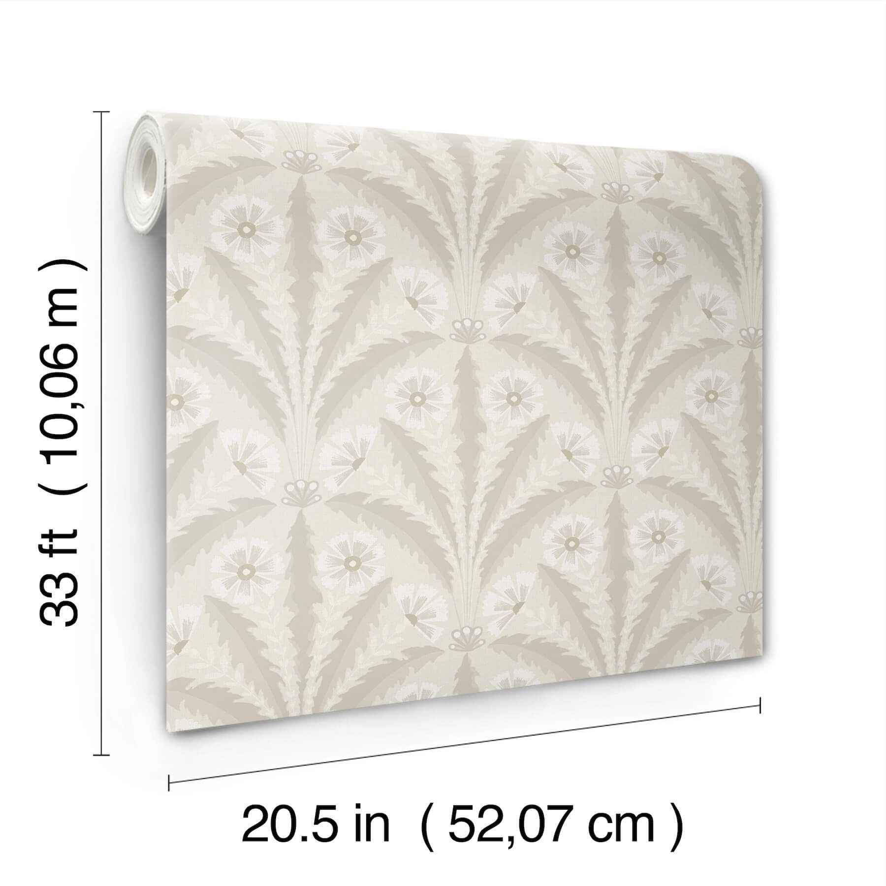 Tap Root Beige Floral Damask Wallpaper - York Wallcoverings - 4169-27603 - York Wallcoverings Wallpaper