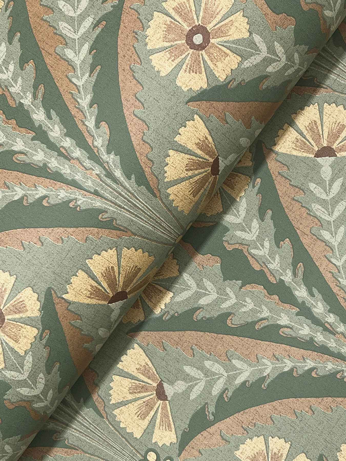 Tap Root Green Floral Damask Wallpaper - York Wallcoverings - 4169-27604 - York Wallcoverings Wallpaper