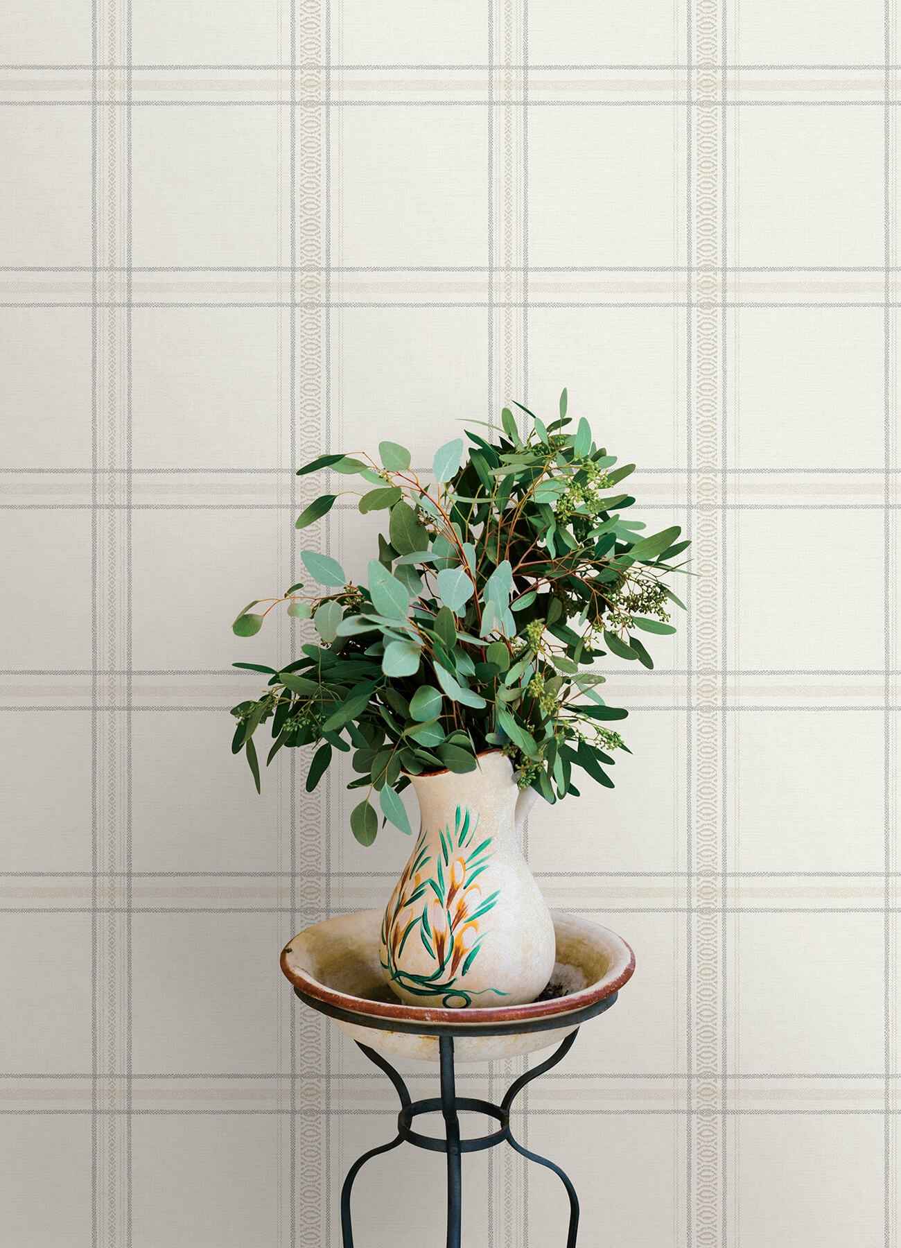 Auberge White Plaid Wallpaper - York Wallcoverings - 4169-27606 - York Wallcoverings Wallpaper