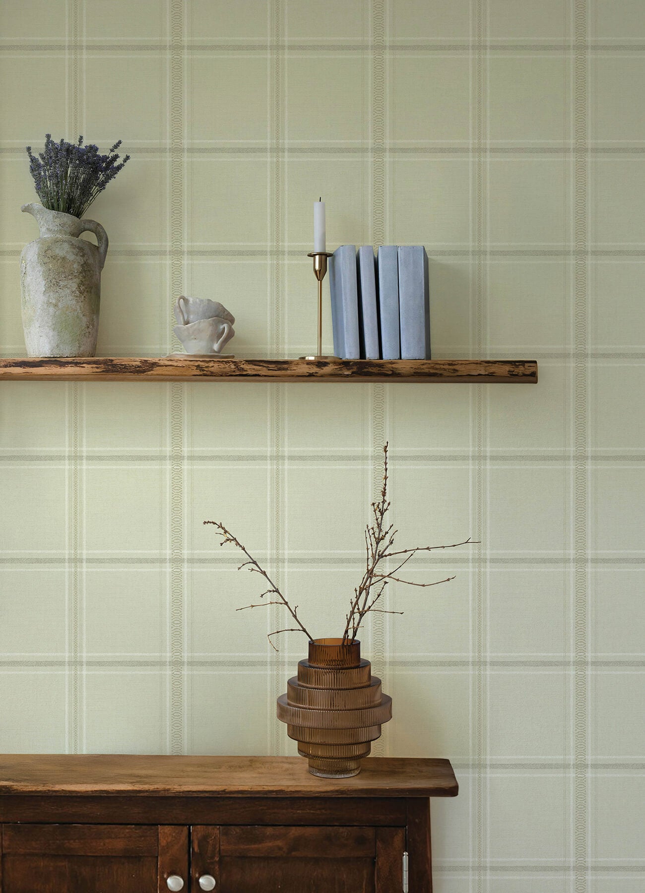 auberge-ivory-plaid-wallpaper-york-wallcoverings-4169-27607 - York Wallcoverings Wallpaper