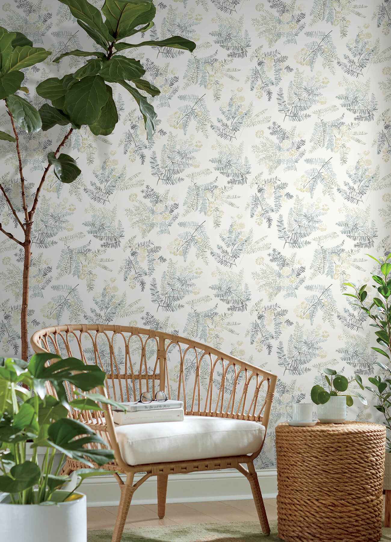 Frith Sea Green Botanical Wallpaper - York Wallcoverings - 4169-83106