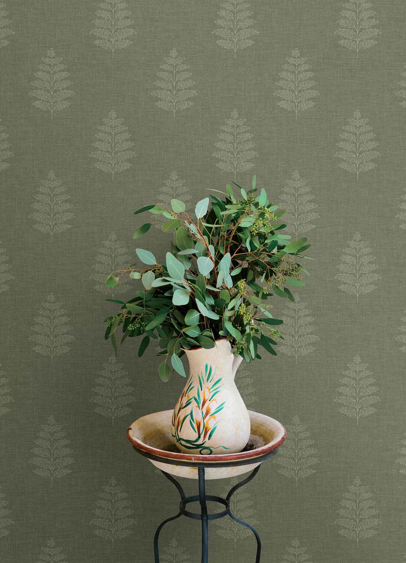 Frond Dark Green Leaf Wallpaper - York Wallcoverings - 4169-83126