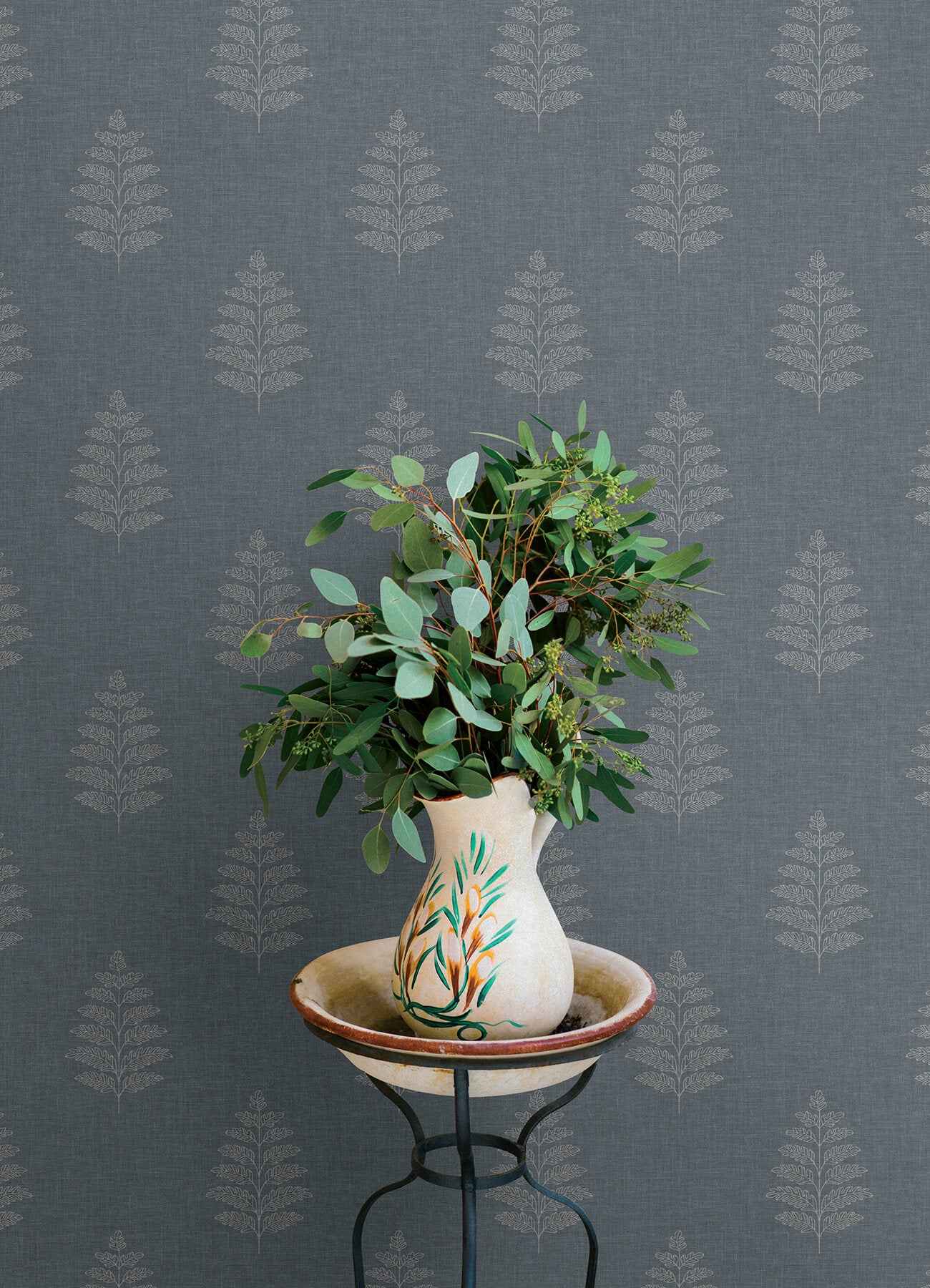 Frond Denim Leaf Wallpaper - York Wallcoverings - 4169-83127 - York Wallcoverings Wallpaper