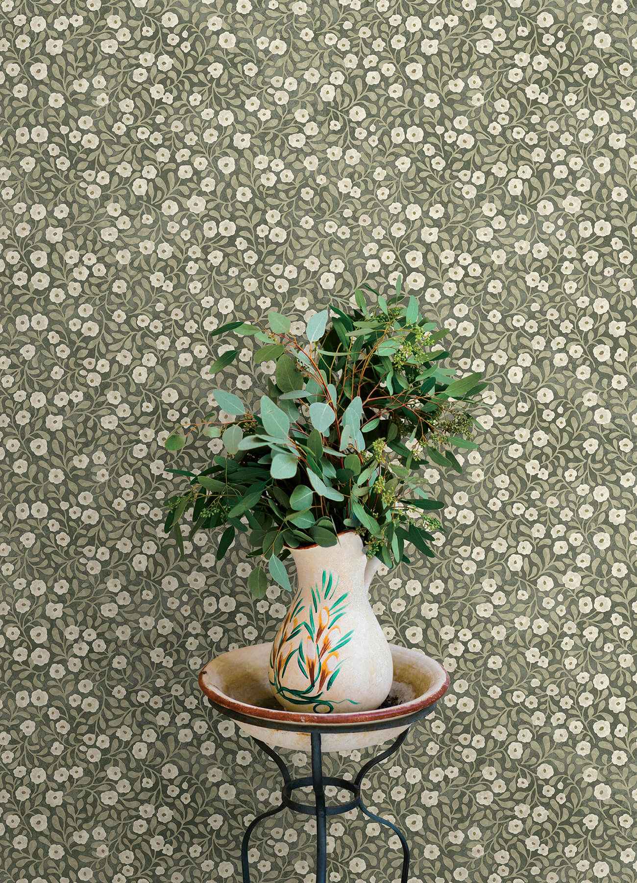 Poppy Trail Green Floral Wallpaper - York Wallcoverings - 4169-83132 - York Wallcoverings Wallpaper