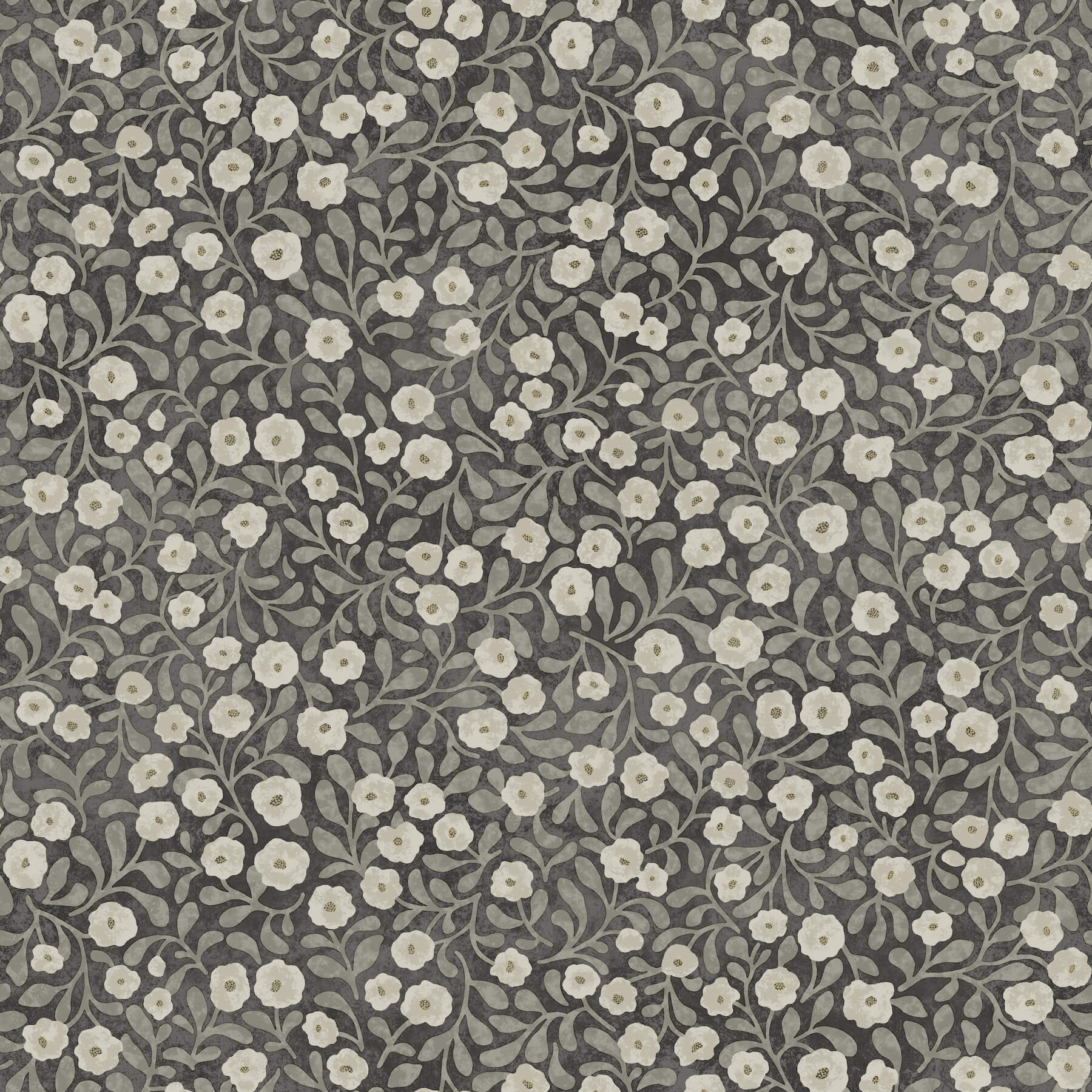 poppy-trail-black-floral-wallpaper-york-wallcoverings-4169-83133 - York Wallcoverings Wallpaper