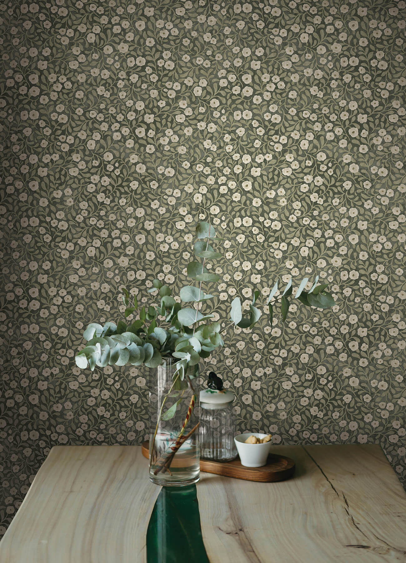 poppy-trail-green-floral-wallpaper-york-wallcoverings-4169-83132 - York Wallcoverings Wallpaper