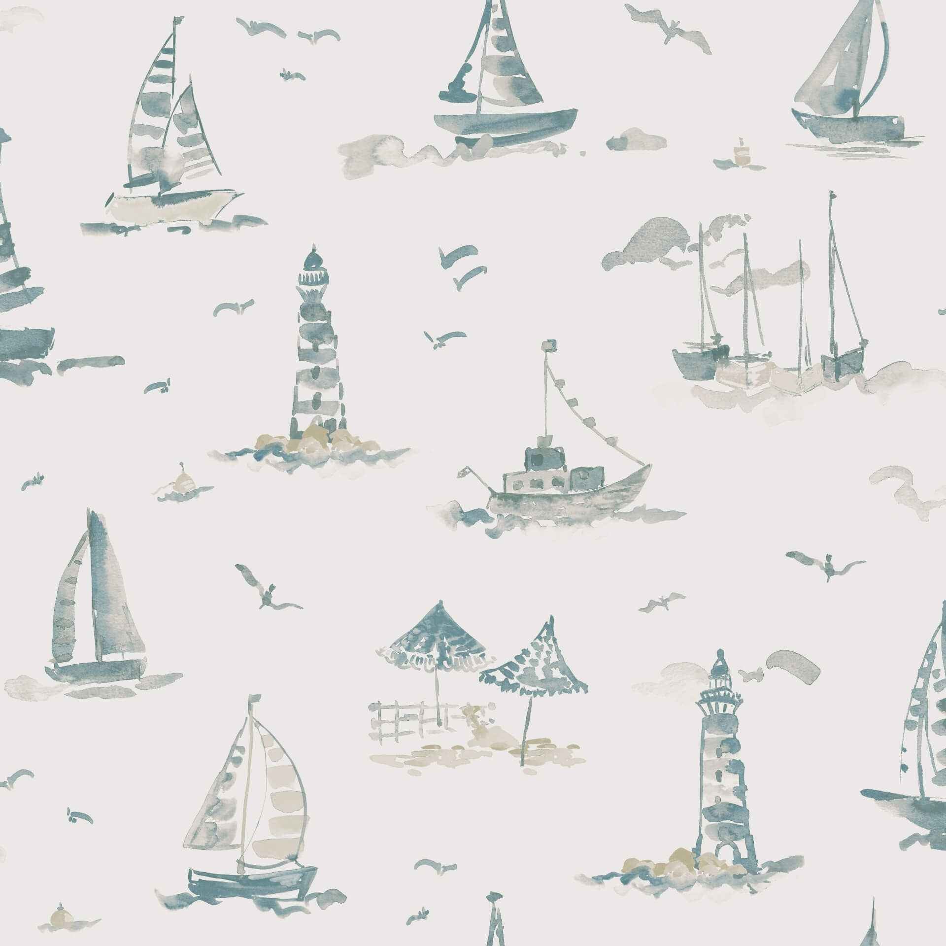 Set Sail Taupe Peel & Stick Wallpaper - York Wallcoverings - NUS6498