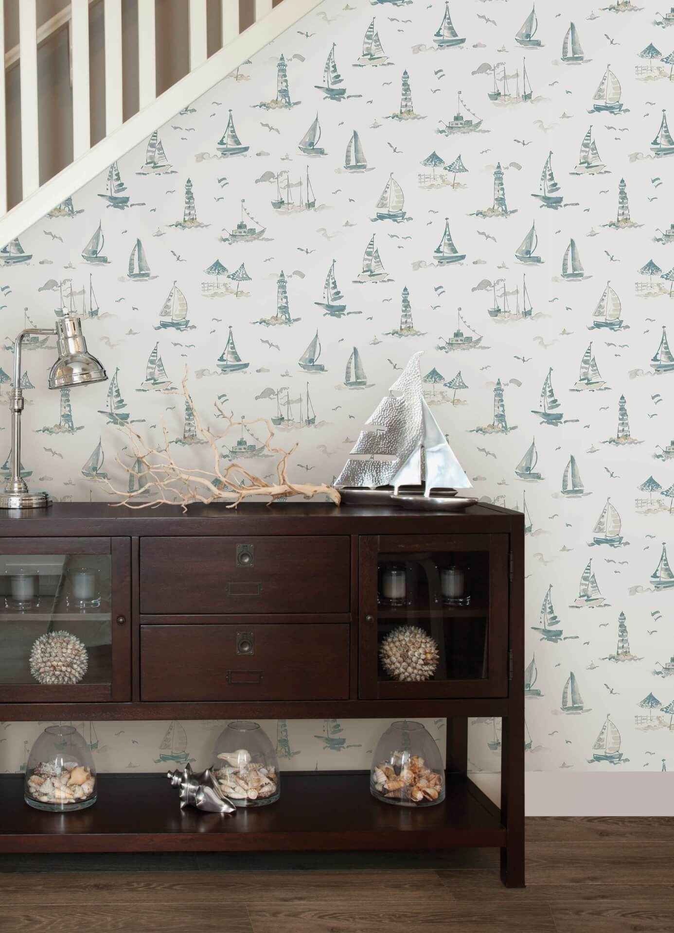 Set Sail Taupe Peel & Stick Wallpaper - York Wallcoverings - NUS6498 - York Wallcoverings Wallpaper