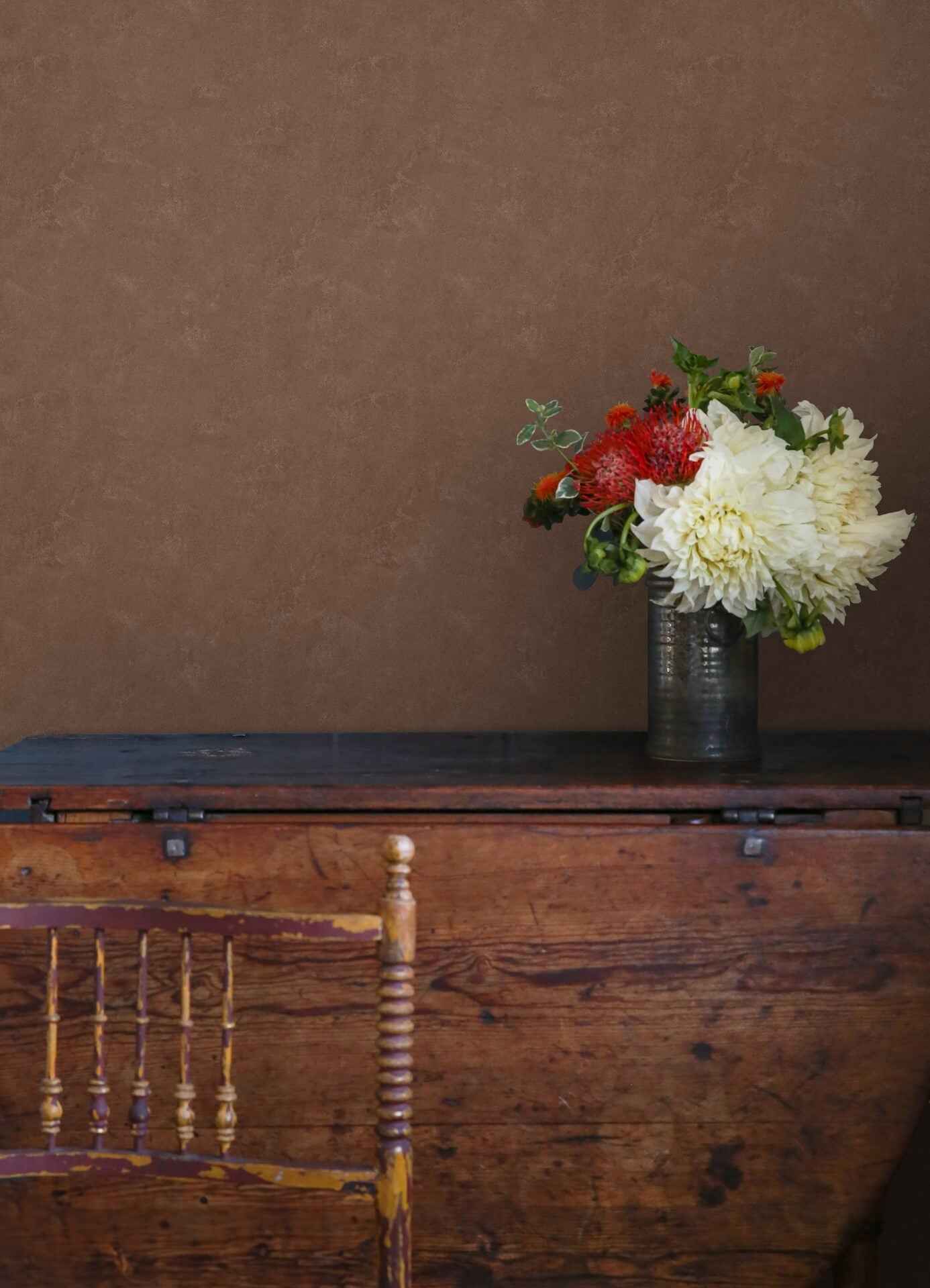 Mr Kate Daphne Limewash Mocha Peel and Stick Wallpaper - York Wallcoverings - RMWS1309 - York Wallcoverings Wallpaper