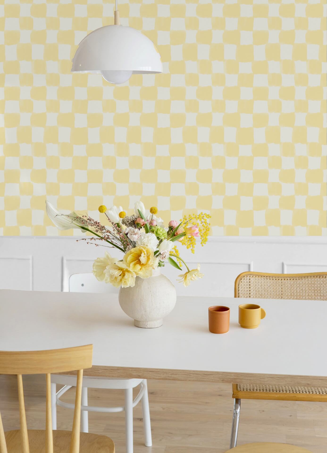 mr-kate-tess-watercolor-checker-pale-yellow-peel-and-stick-wallpaper-york-wallcoverings-rmws1317 - York Wallcoverings Wallpaper