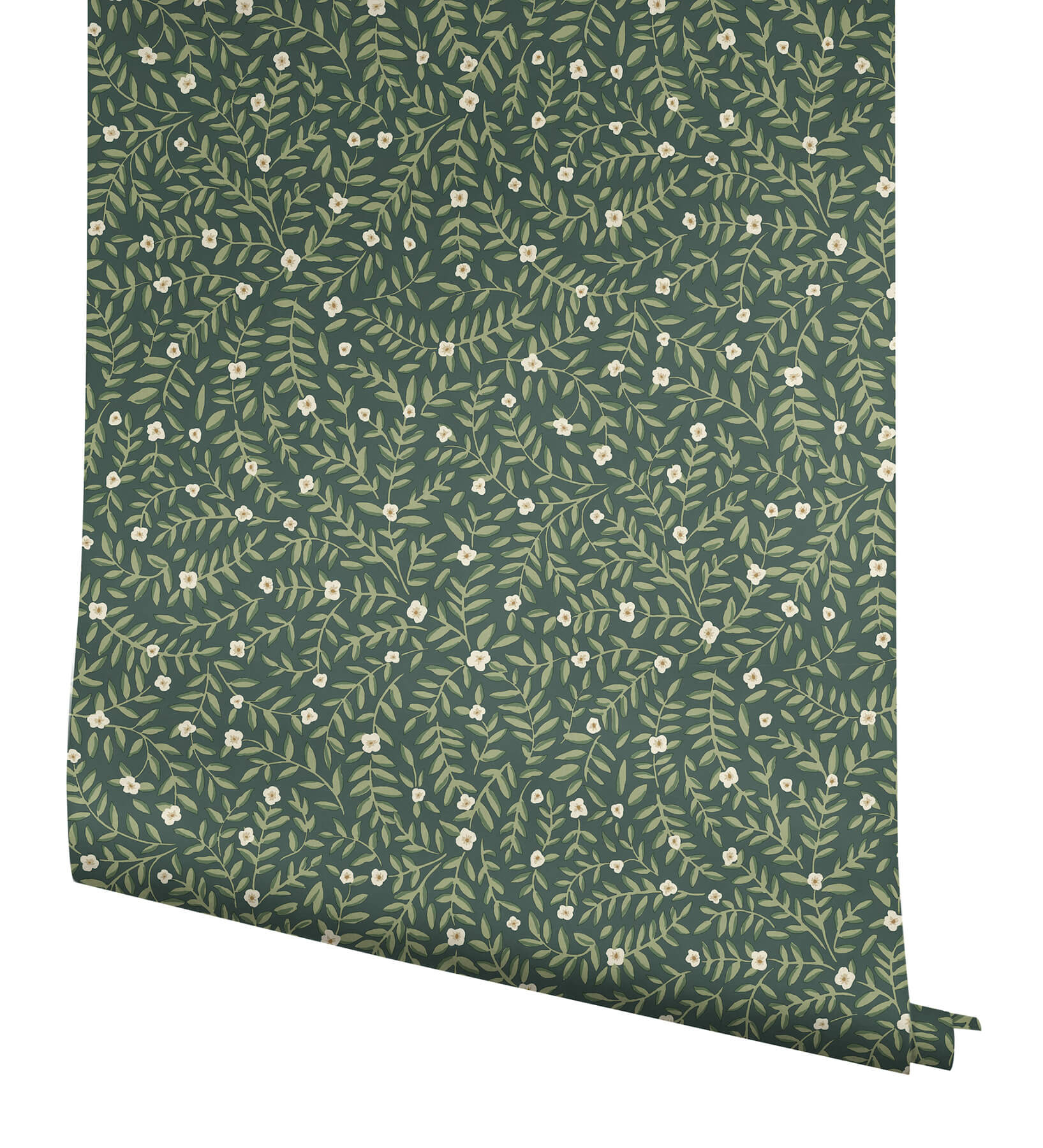 elodie-evergreen-petite-floral-premium-peel-stick-wallpaper-york-wallcoverings-psw1674rl - York Wallpaper Wallpaper