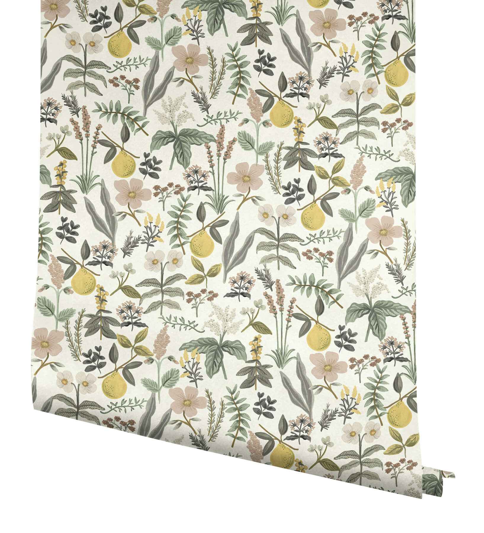 Herb Garden Cream Botanical Premium Peel + Stick Wallpaper - York Wallcoverings - PSW1678RL