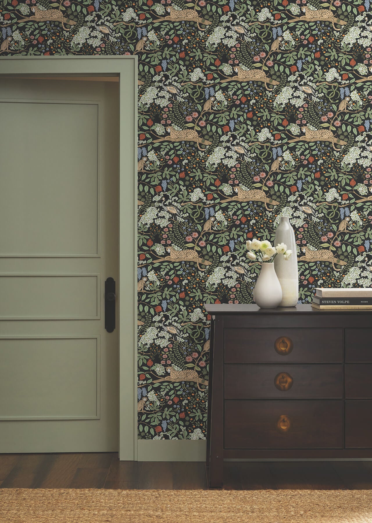 safari-black-jungle-toile-premium-peel-stick-wallpaper-york-wallcoverings-psw1680rl - York Wallcoverings Wallpaper