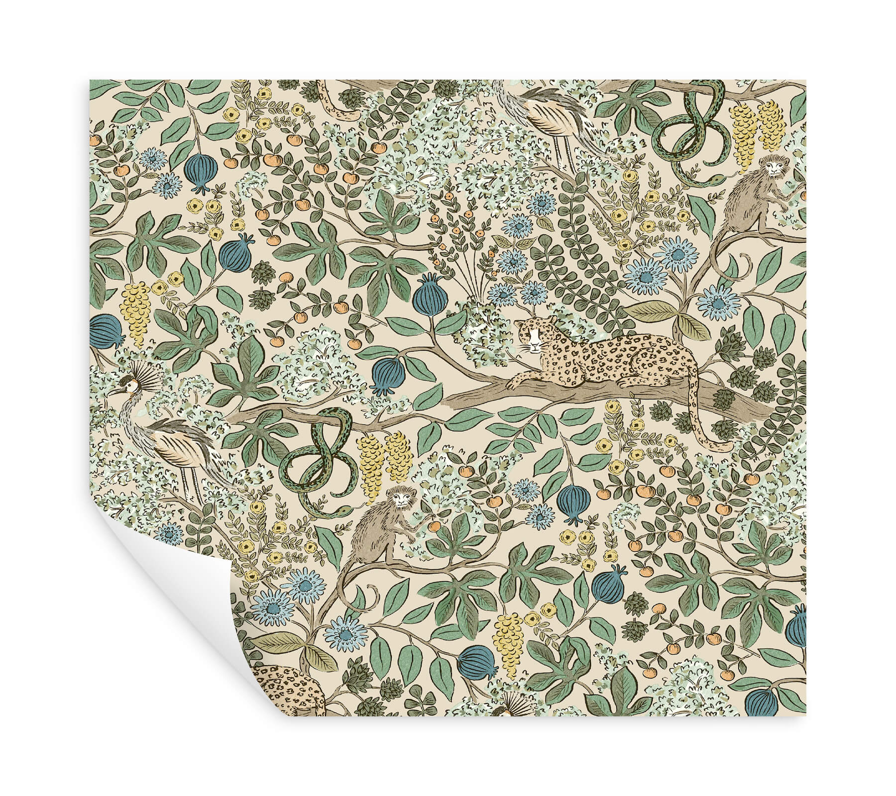 safari-cream-jungle-toile-premium-peel-stick-wallpaper-york-wallcoverings-psw1681rl - York Wallcoverings Wallpaper
