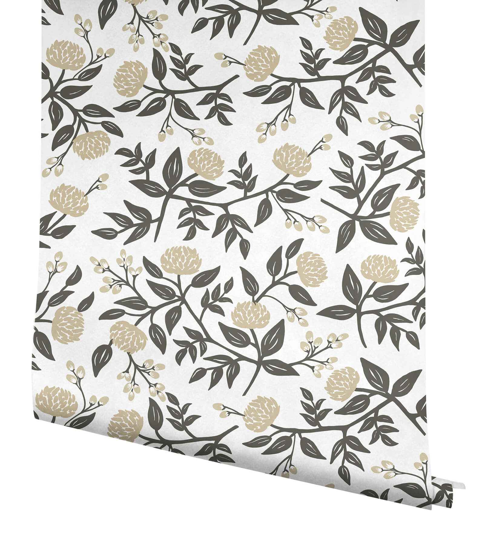 Peonies Gold Floral Premium Peel + Stick Wallpaper - York Wallcoverings - PSW1686RL