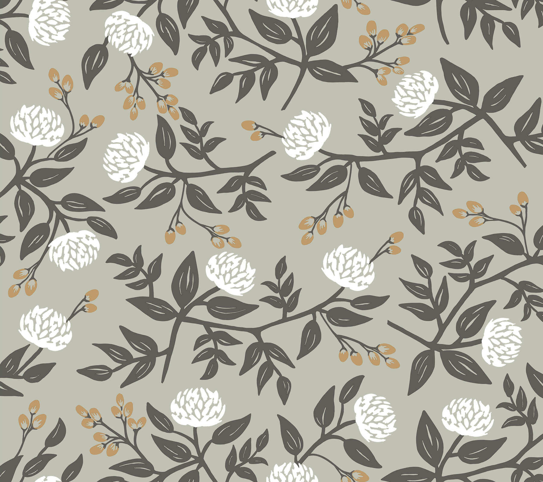 peonies-grey-floral-premium-peel-stick-wallpaper-york-wallcoverings-psw1688rl - York Wallcoverings Wallpaper