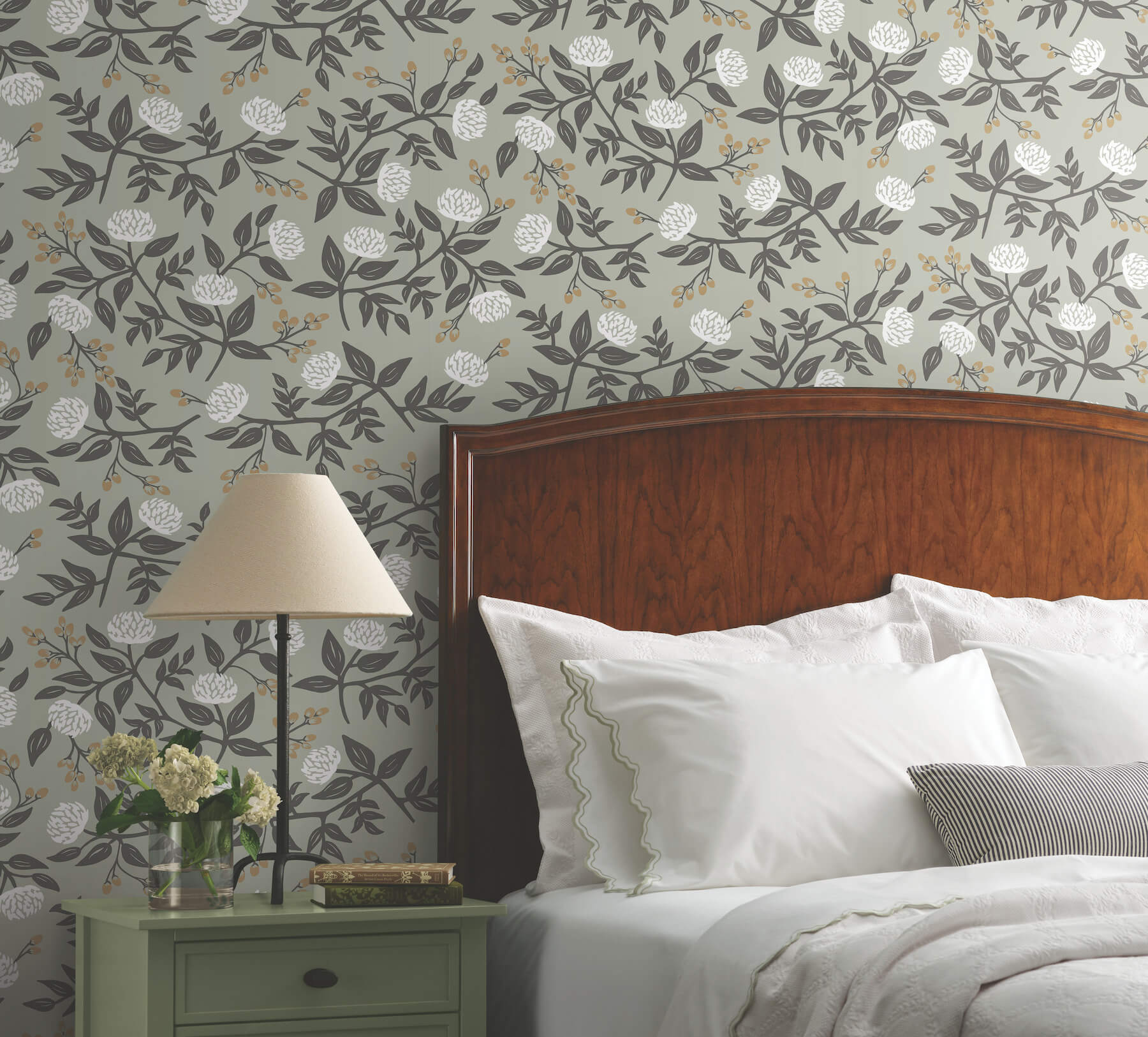 peonies-grey-floral-premium-peel-stick-wallpaper-york-wallcoverings-psw1688rl - York Wallcoverings Wallpaper