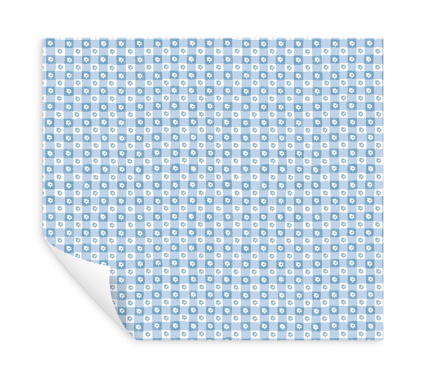 daisy-gingham-blue-floral-check-premium-peel-stick-wallpaper-york-wallcoverings-psw1689rl