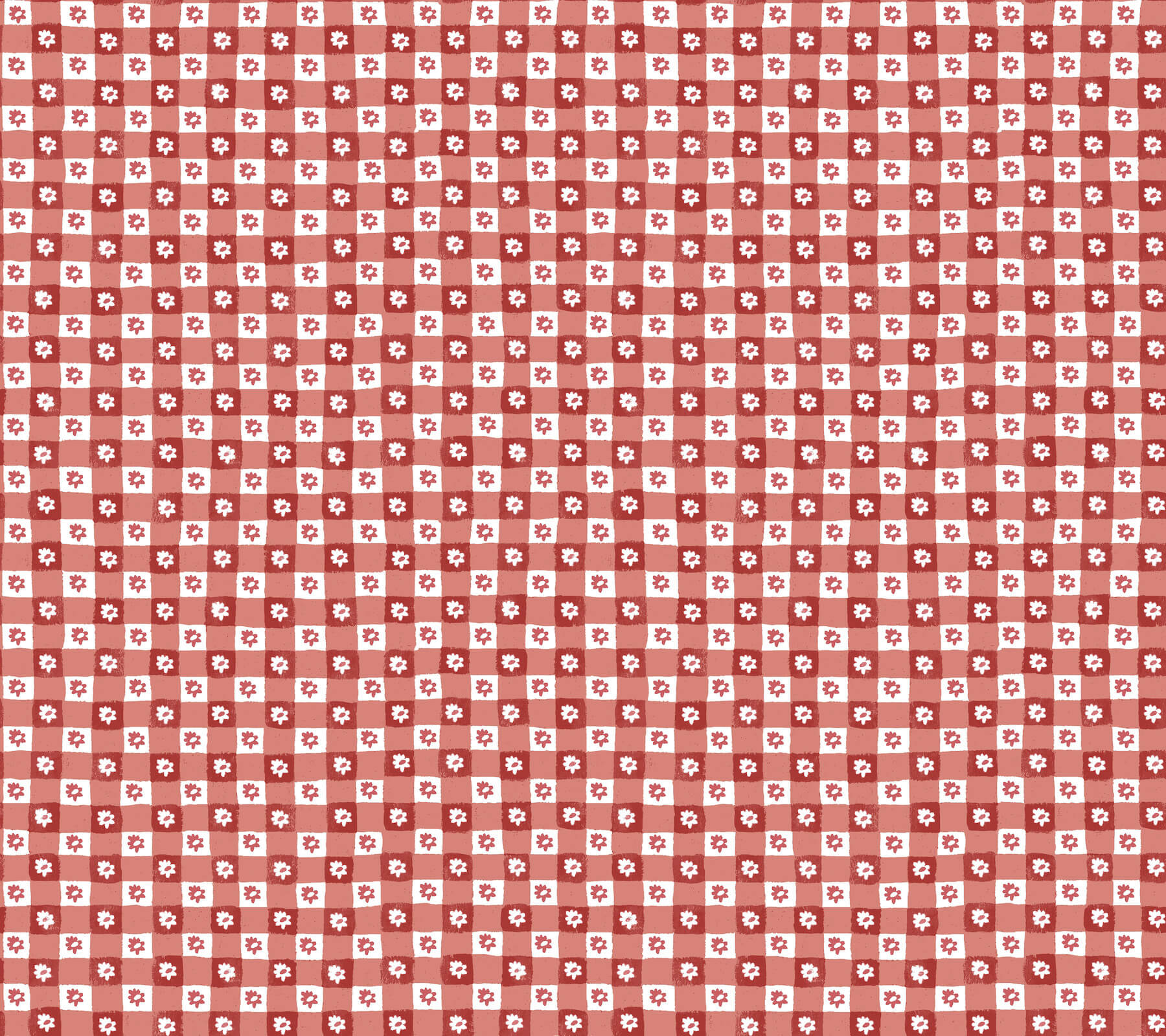 daisy-gingham-red-floral-check-premium-peel-stick-wallpaper-york-wallcoverings-psw1691rl - York Wallcoverings Wallpaper