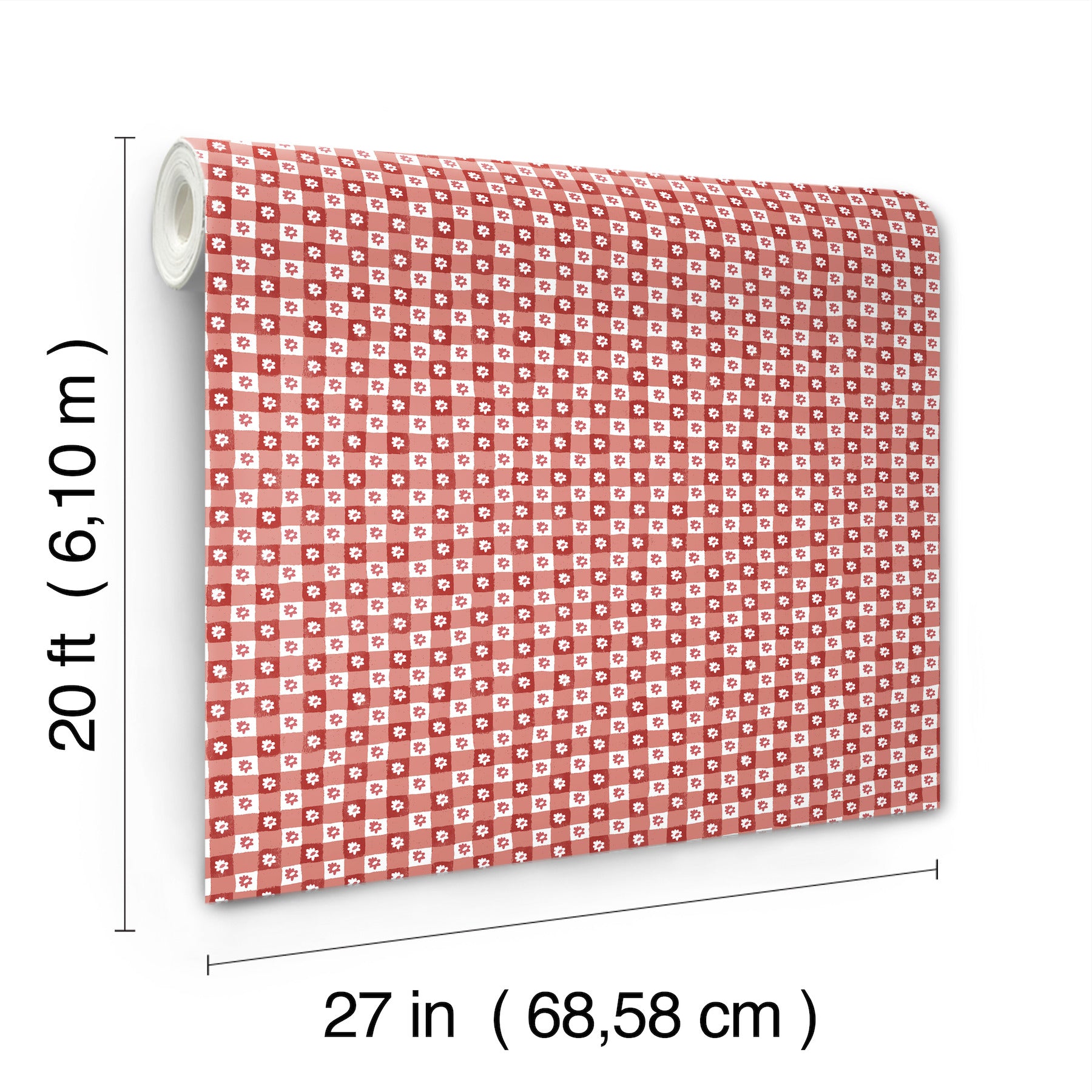 daisy-gingham-red-floral-check-premium-peel-stick-wallpaper-york-wallcoverings-psw1691rl