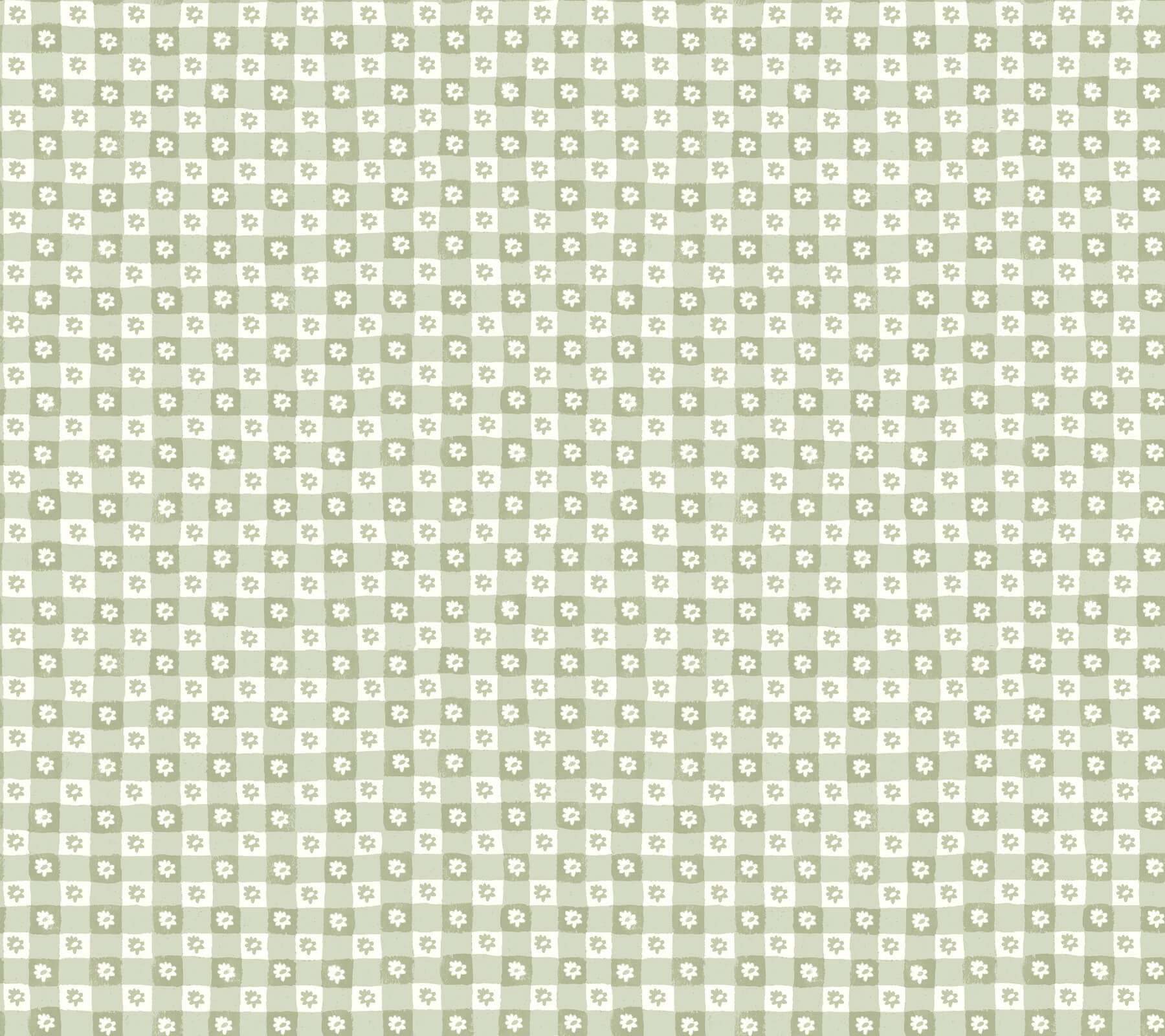 daisy-gingham-green-floral-check-premium-peel-stick-wallpaper-york-wallcoverings-psw1694rl - York Wallcoverings Wallpaper