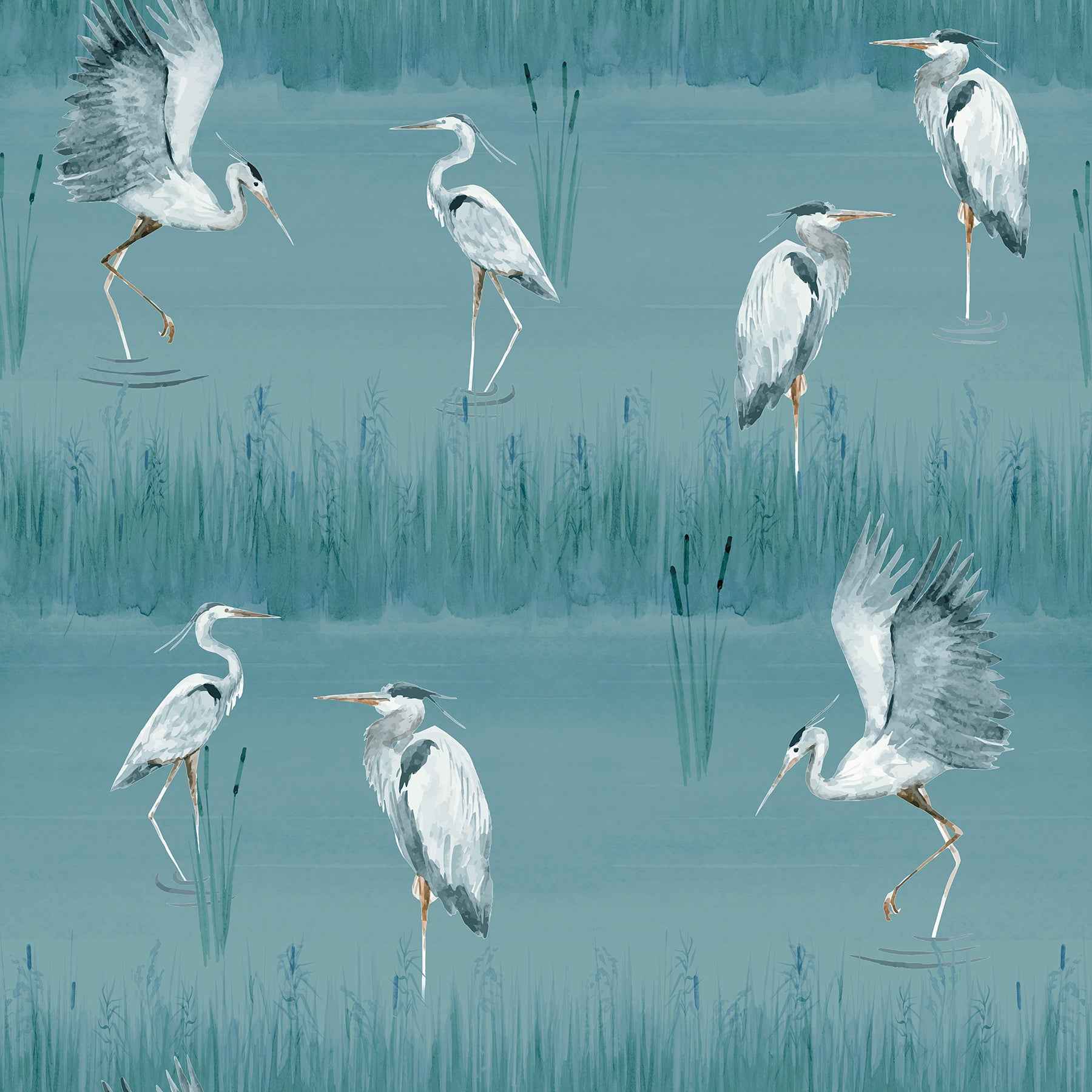Gerald Blue Heron River Wallpaper - York Wallcoverings - AH100213AH
