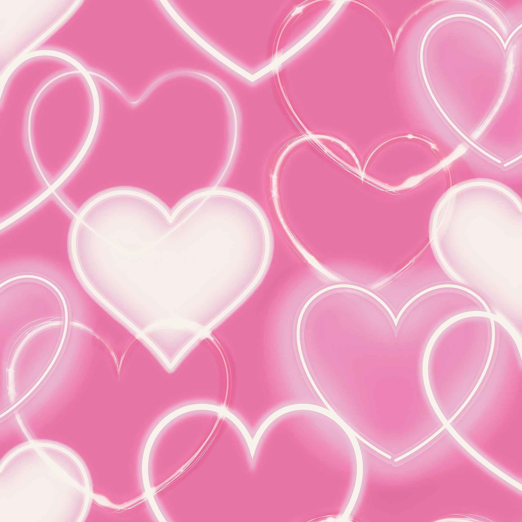 Effie Pink Neon Heart Wallpaper - York Wallcoverings - AH100222AH