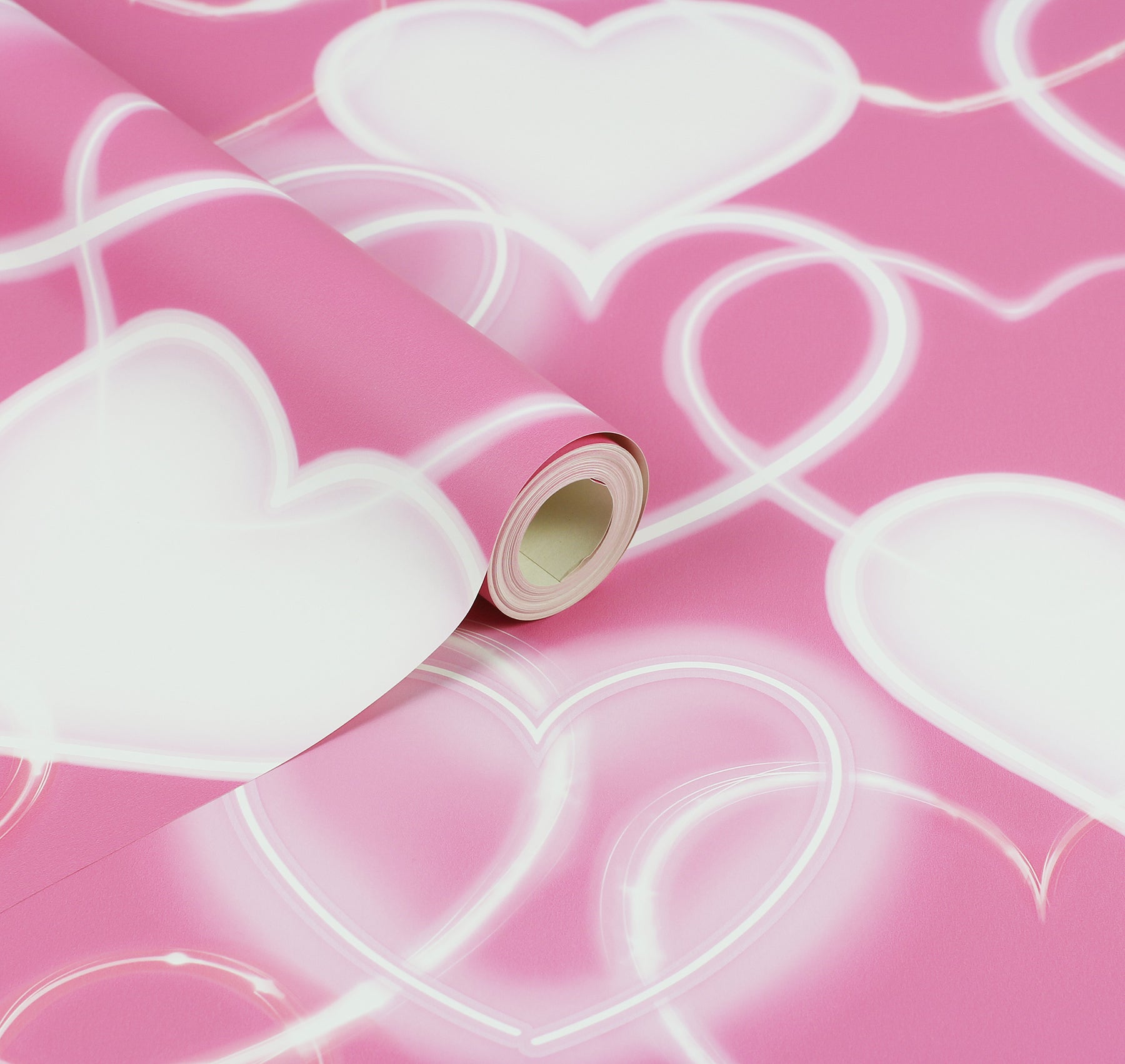 effie-pink-neon-heart-wallpaper-york-wallcoverings-ah100222ah - York Wallcoverings Wallpaper