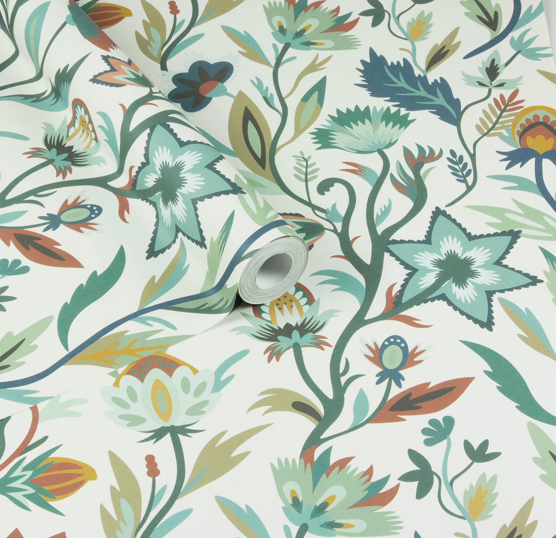 mallory-blue-vivid-floral-wallpaper-york-wallcoverings-ah100381ah - York Wallcoverings Wallpaper