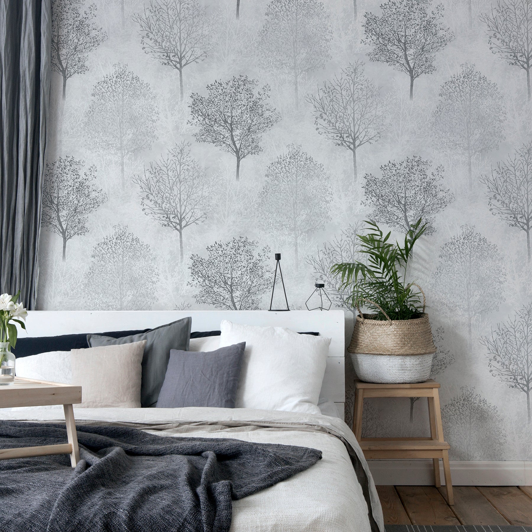 agatha-black-trees-wallpaper-york-wallcoverings-ah256701 - York Wallcoverings Wallpaper