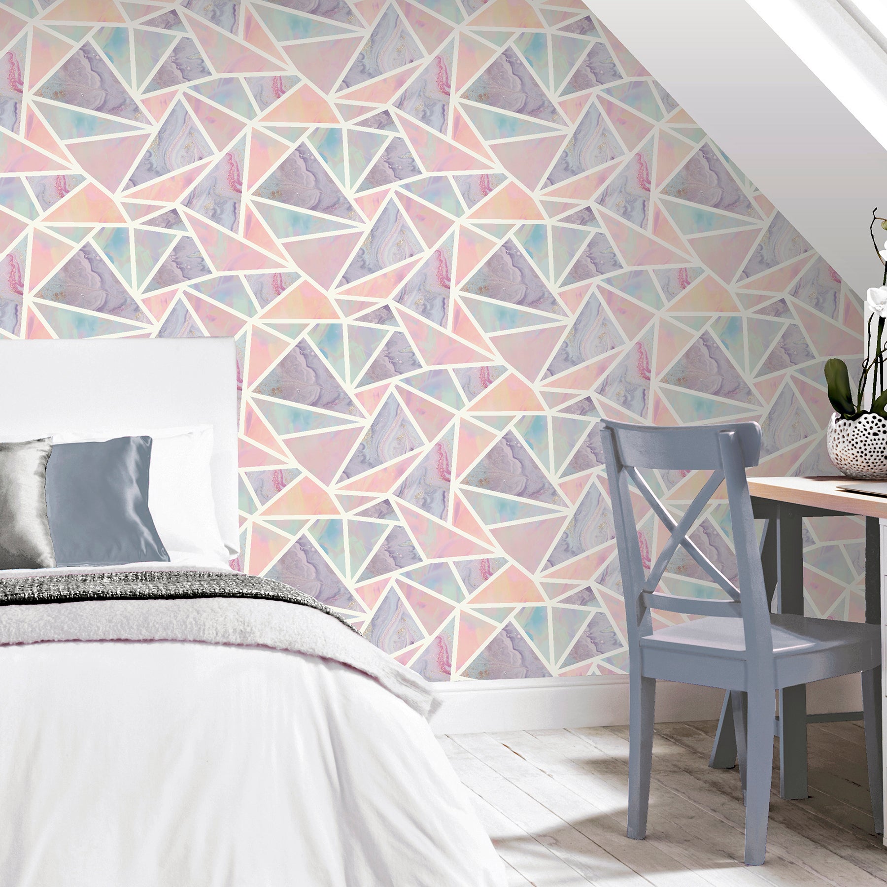 lizzie-pastel-triangles-wallpaper-york-wallcoverings-ah296002 - York Wallcoverings Wallpaper
