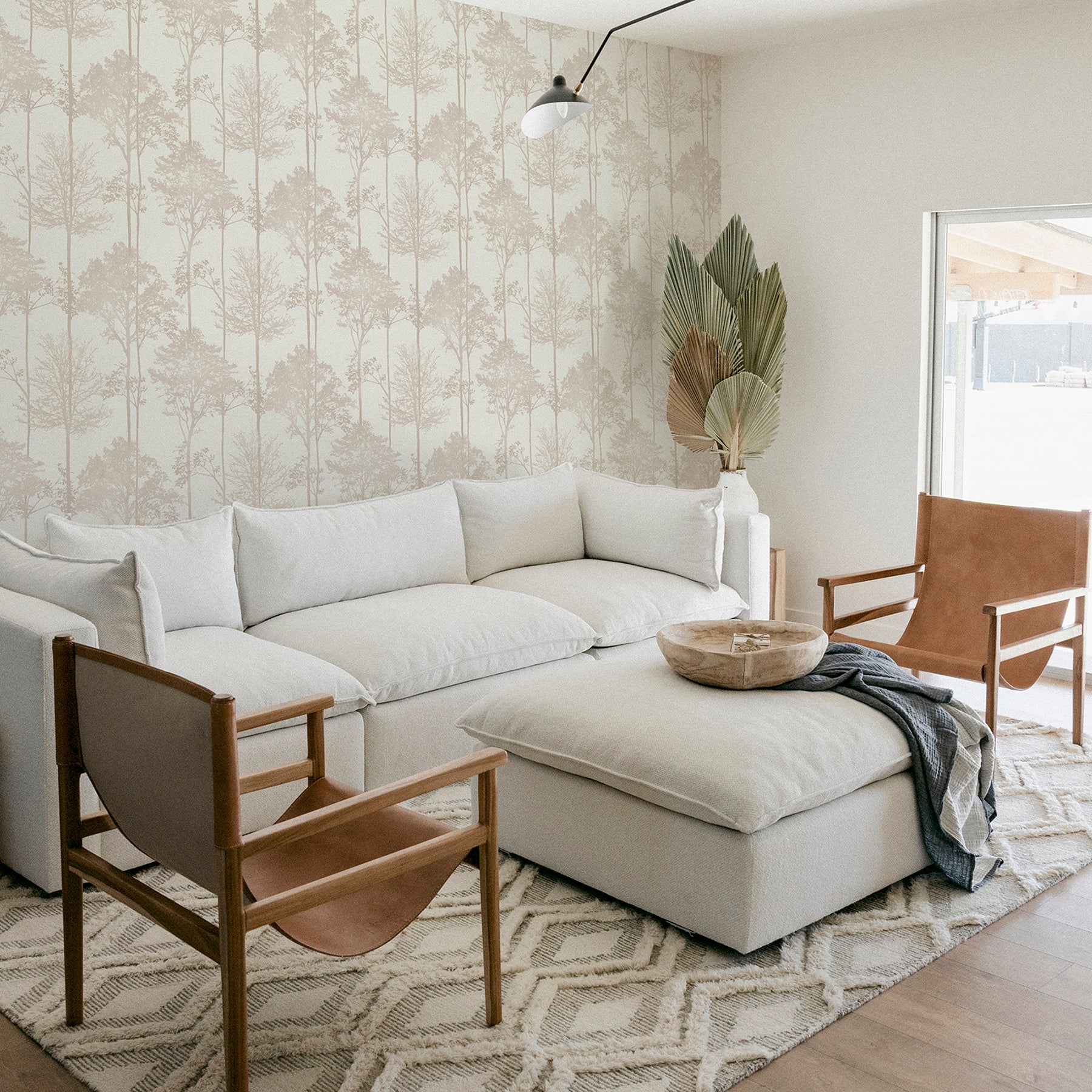 indra-neutral-forest-silhouette-wallpaper-york-wallcoverings-ah296102 - York Wallcoverings Wallpaper