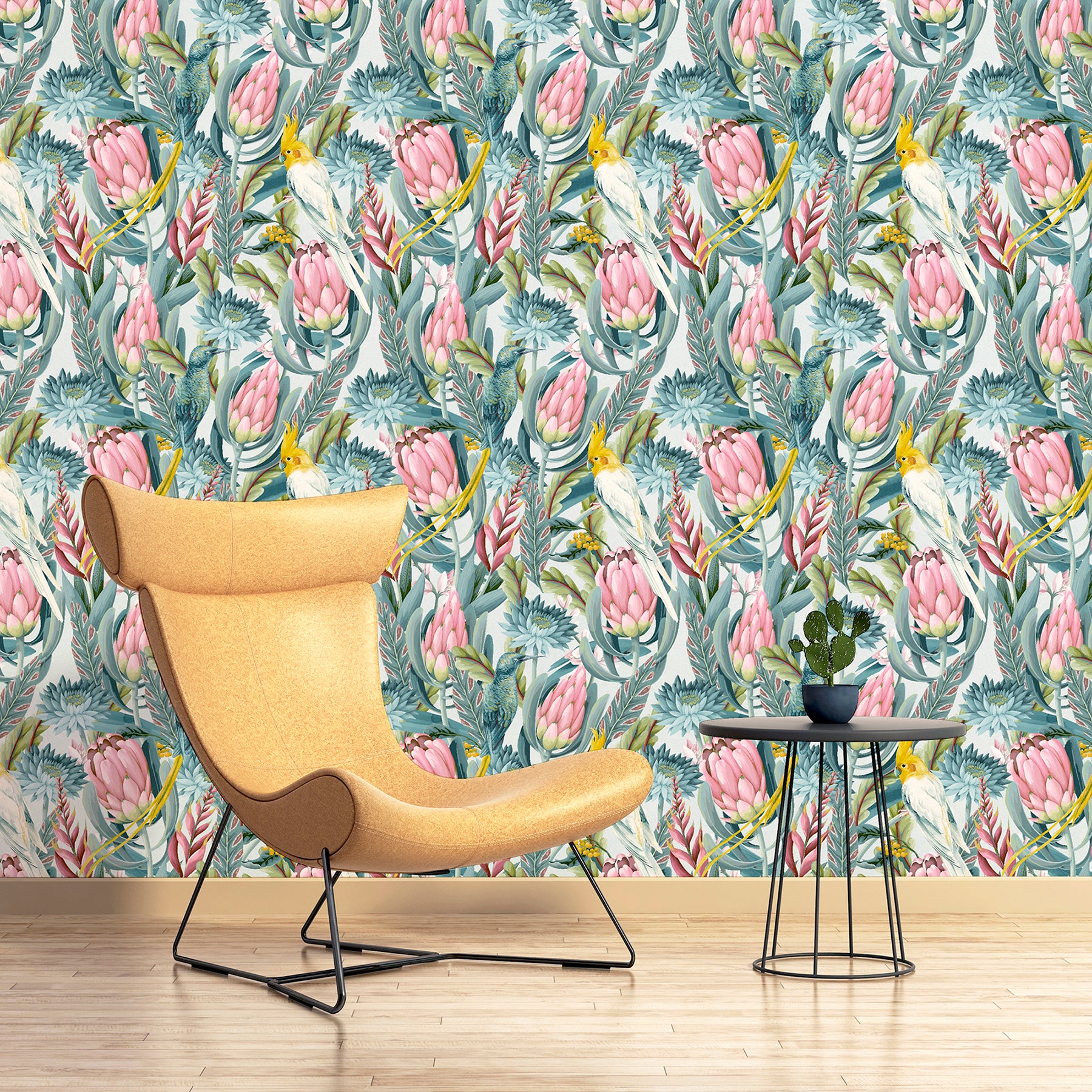 celia-multicolor-tropical-birds-wallpaper-york-wallcoverings-ah297905 - York Wallcoverings Wallpaper