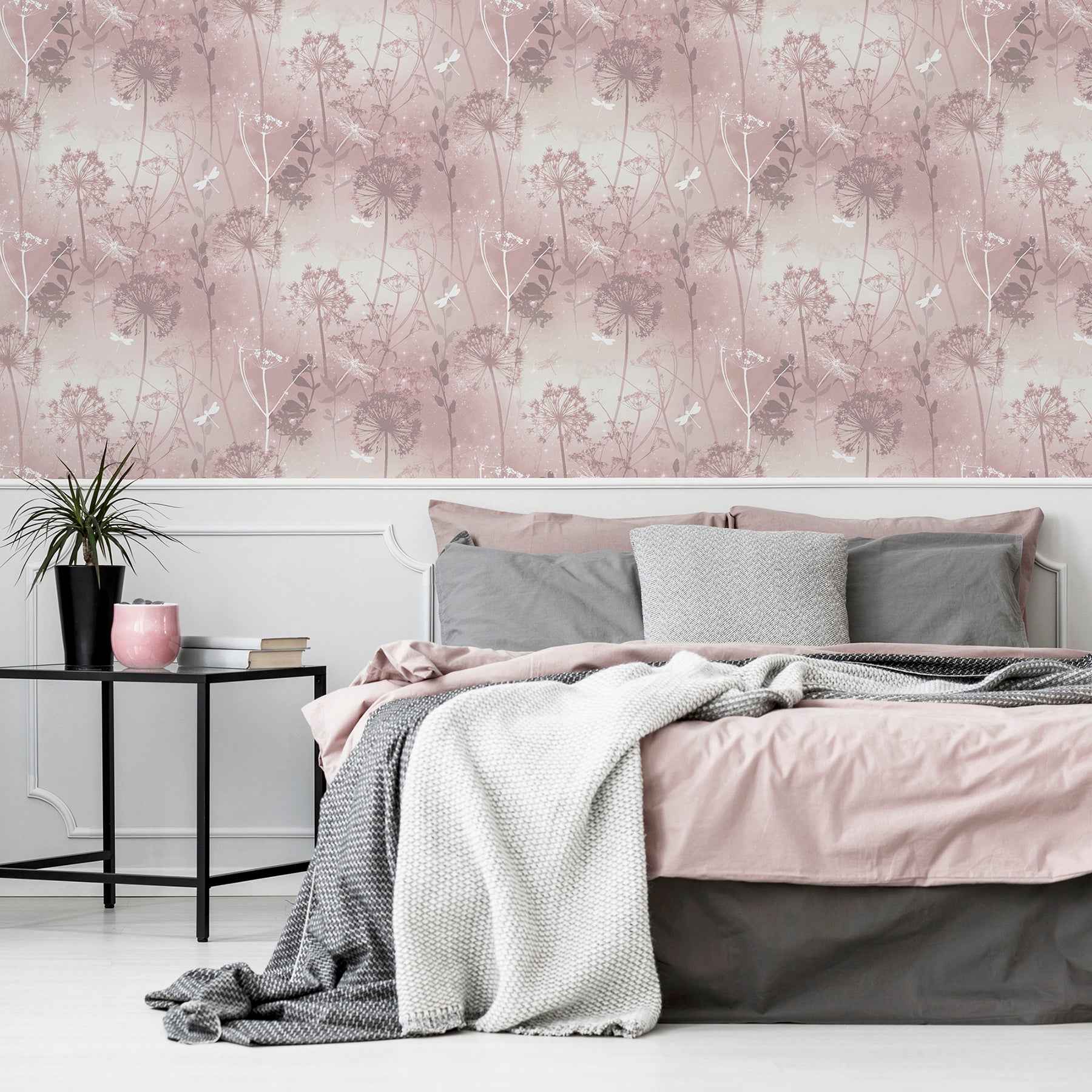 Lena Pink Floral Wallpaper - York Wallcoverings - AH692305 - York Wallcoverings Wallpaper