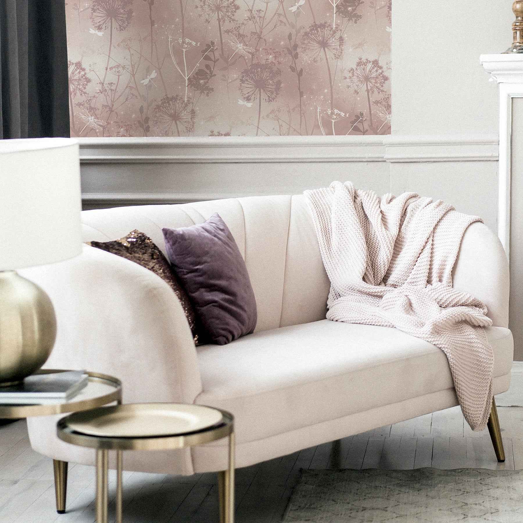 Lena Pink Floral Wallpaper - York Wallcoverings - AH692305 - York Wallcoverings Wallpaper