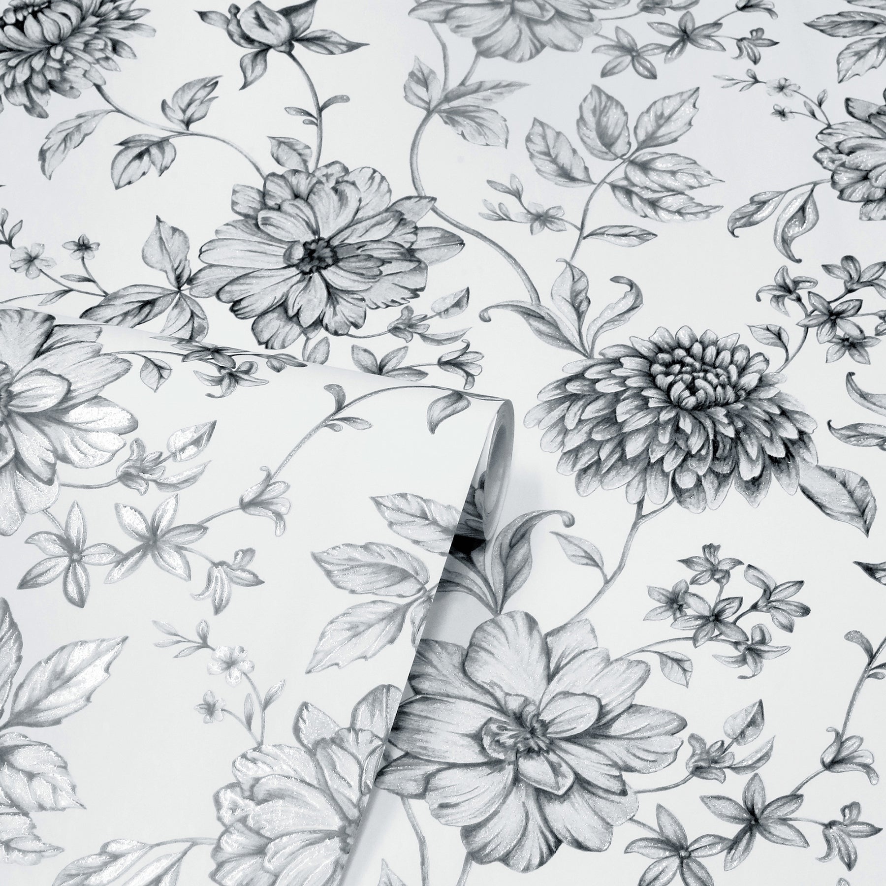 della-black-floral-trail-wallpaper-york-wallcoverings-ah692507 - York Wallcoverings Wallpaper