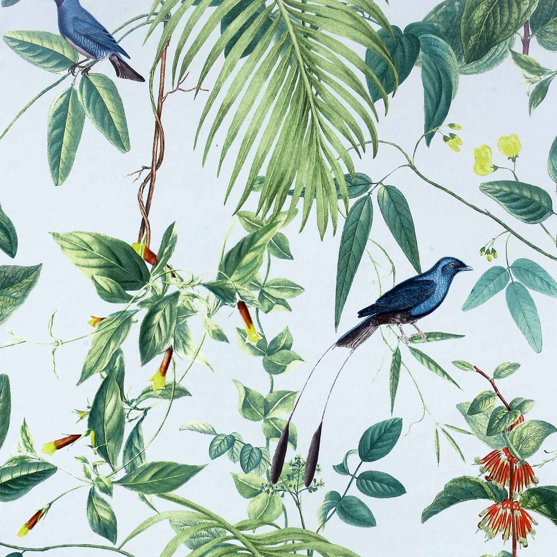 Nanette Light Blue Tropical Garden Wallpaper - York Wallcoverings - AH921609