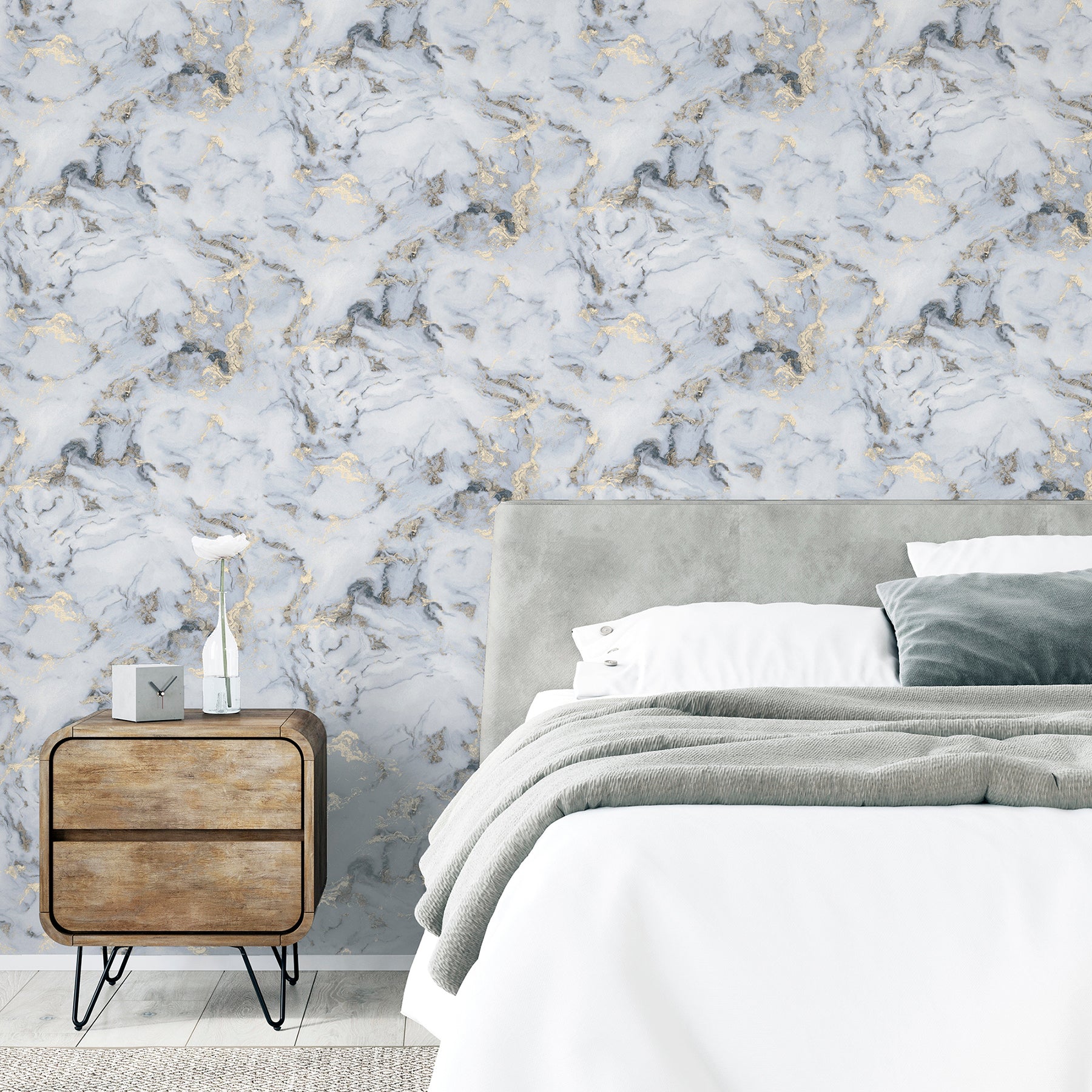 merrick-grey-marble-wallpaper-york-wallcoverings-ah923001 - York Wallcoverings Wallpaper