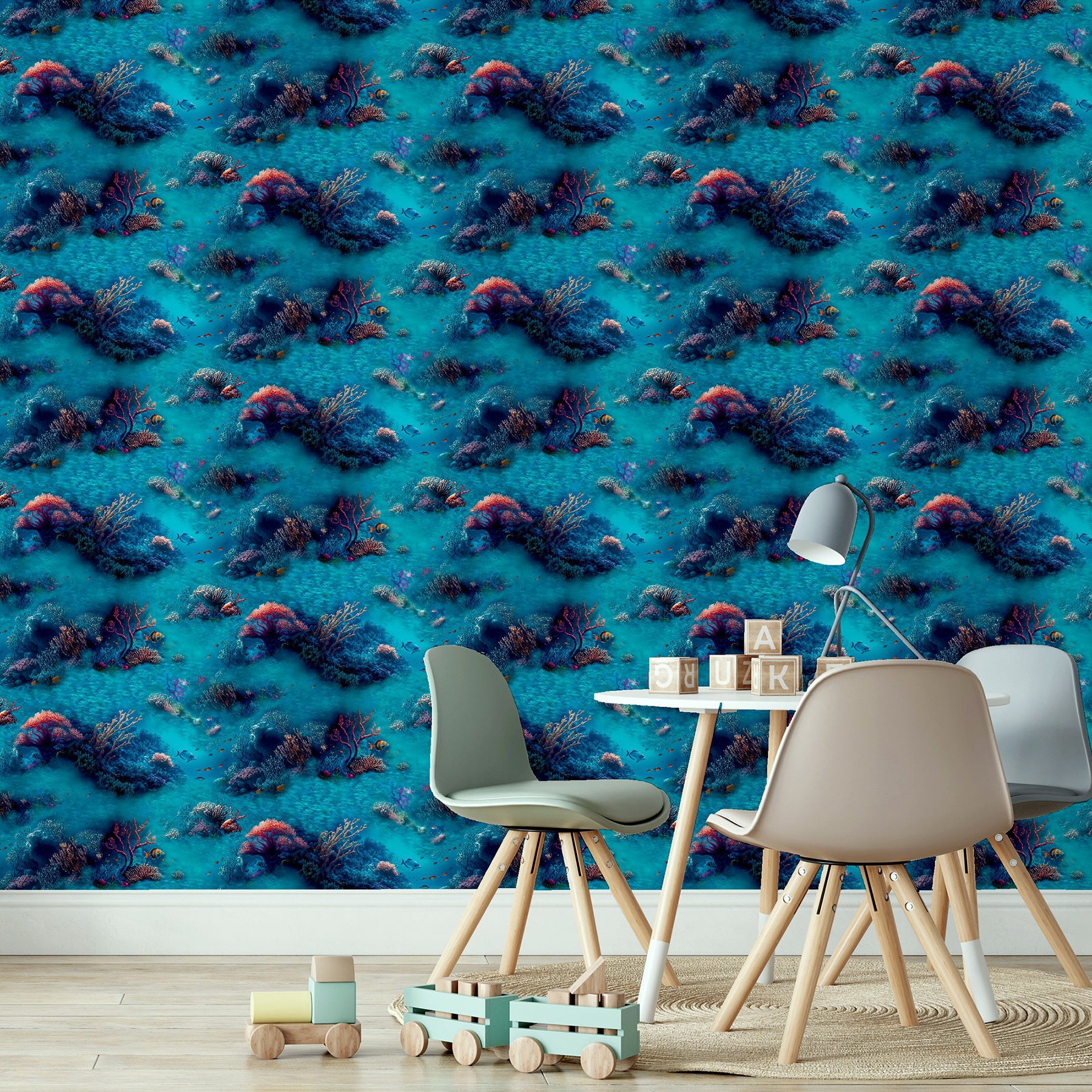 orlena-blue-under-the-sea-wallpaper-york-wallcoverings-ah923808 - York Wallcoverings Wallpaper