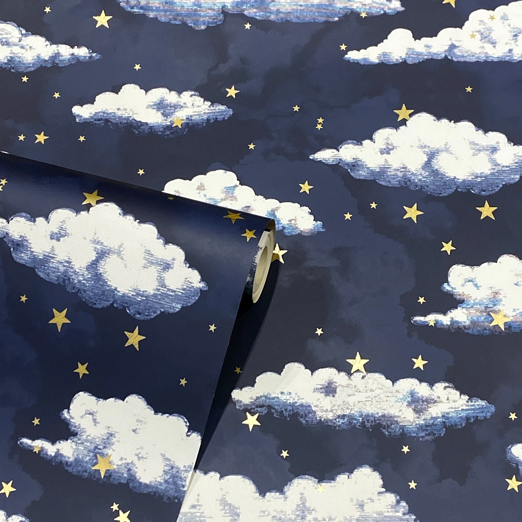 zeno-navy-starry-skies-wallpaper-york-wallcoverings-ah923907 - York Wallcoverings Wallpaper