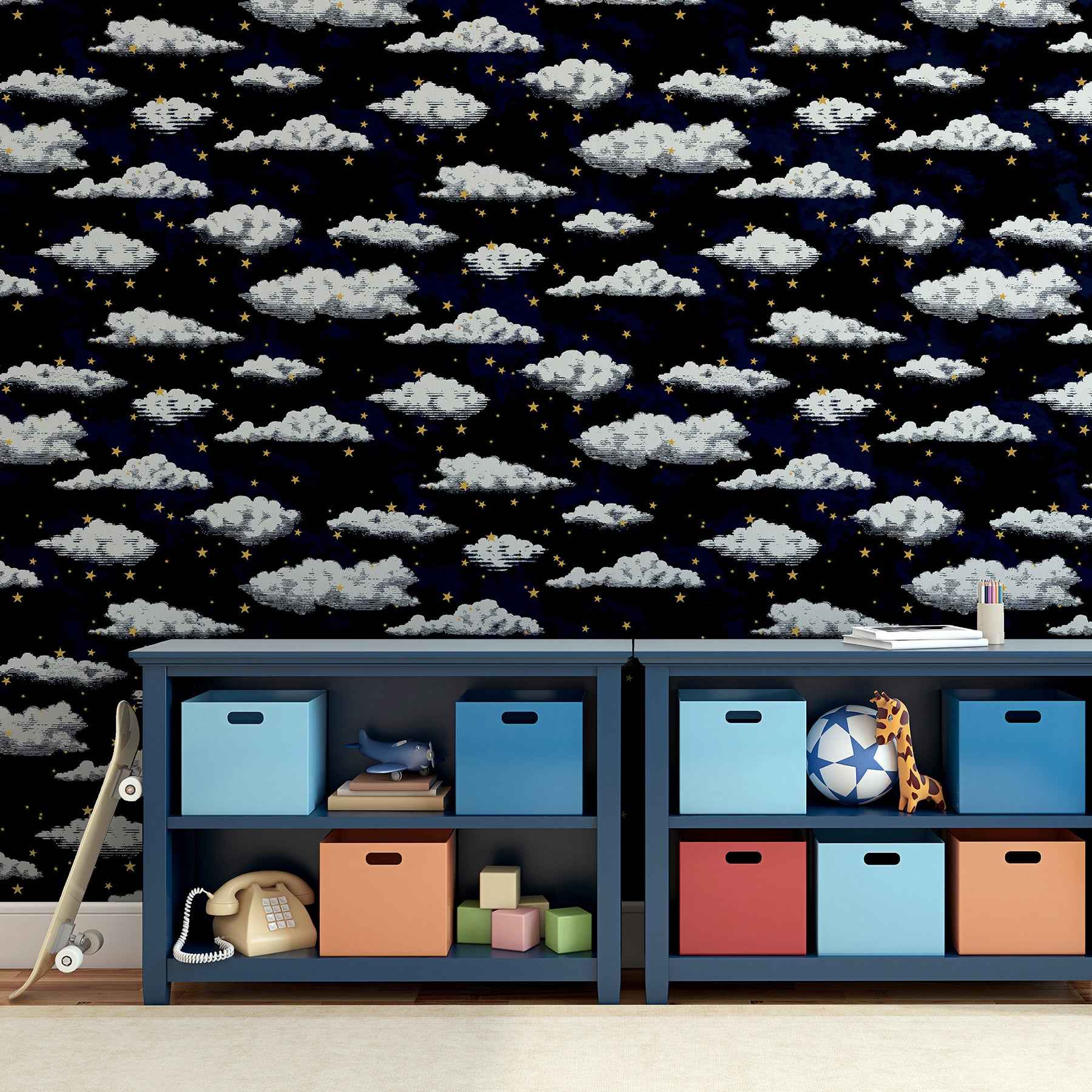 Zeno Navy Starry Skies Wallpaper - York Wallcoverings - AH923907 - York Wallcoverings Wallpaper