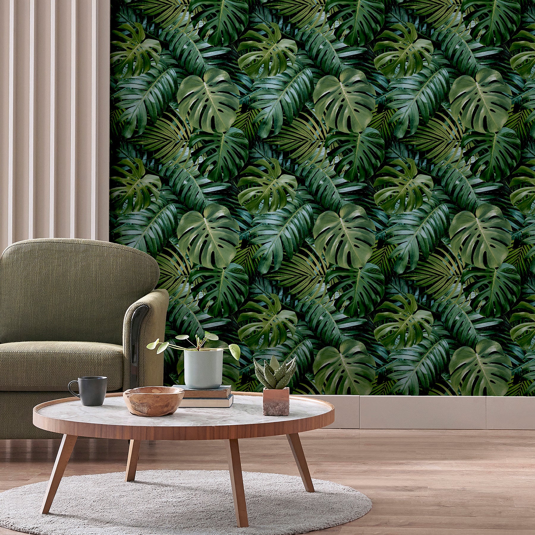 harlynn-green-monstera-wallpaper-york-wallcoverings-ah924108 - York Wallcoverings Wallpaper