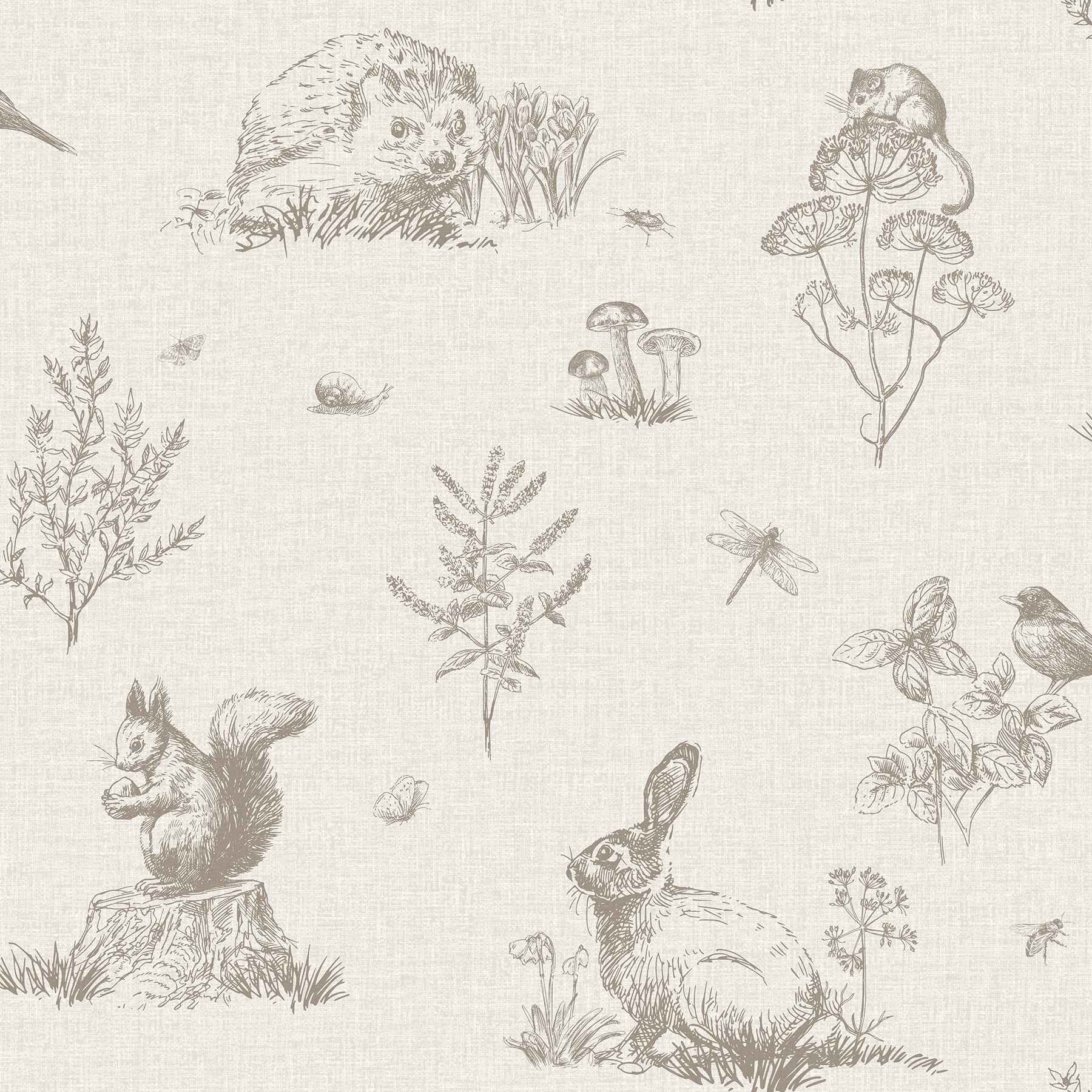 Clawford Beige Meadow Friends Wallpaper - York Wallcoverings - AH924409