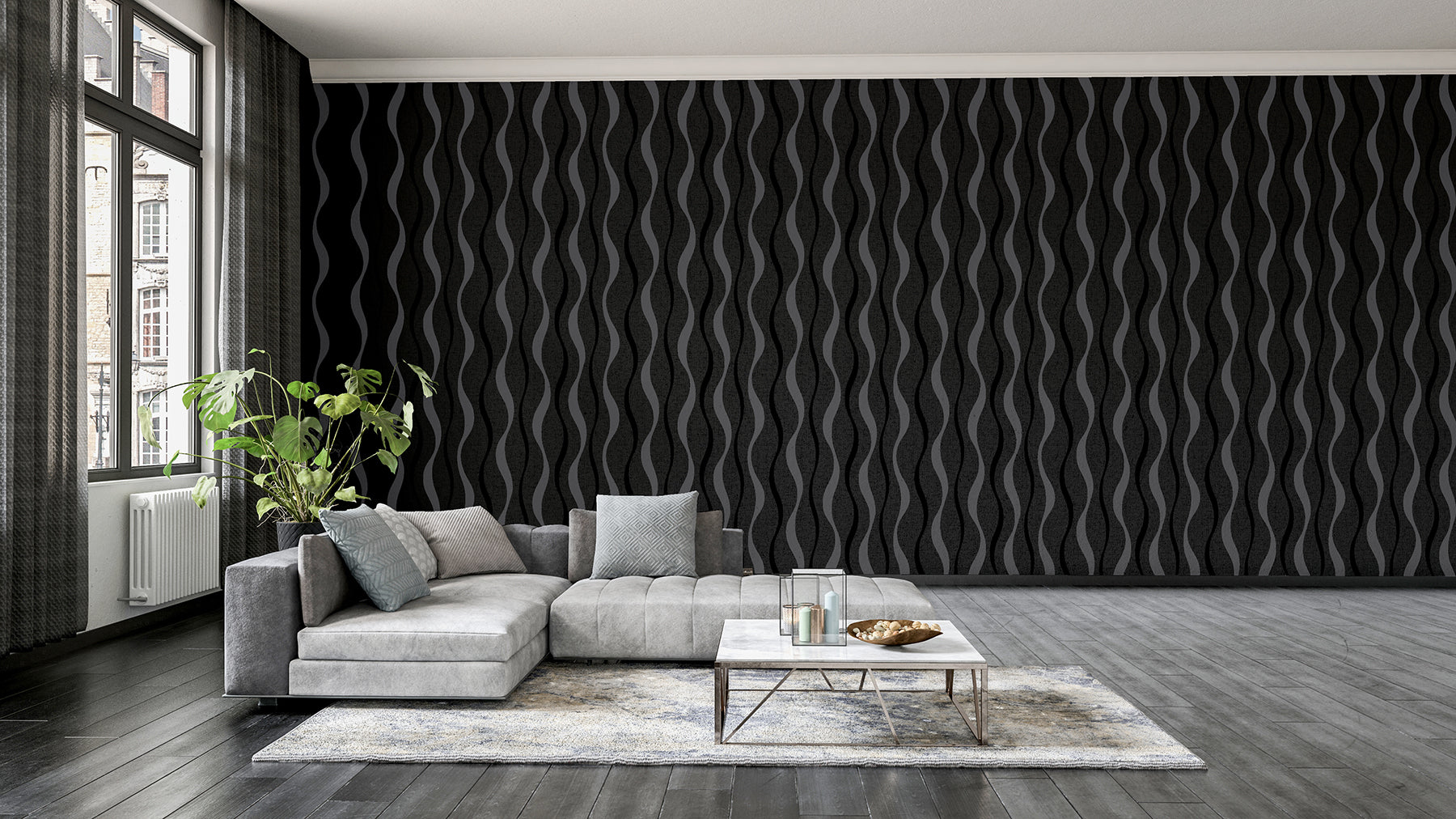 tazz-black-ribbons-wallpaper-york-wallcoverings-ah924502 - York Wallcoverings Wallpaper