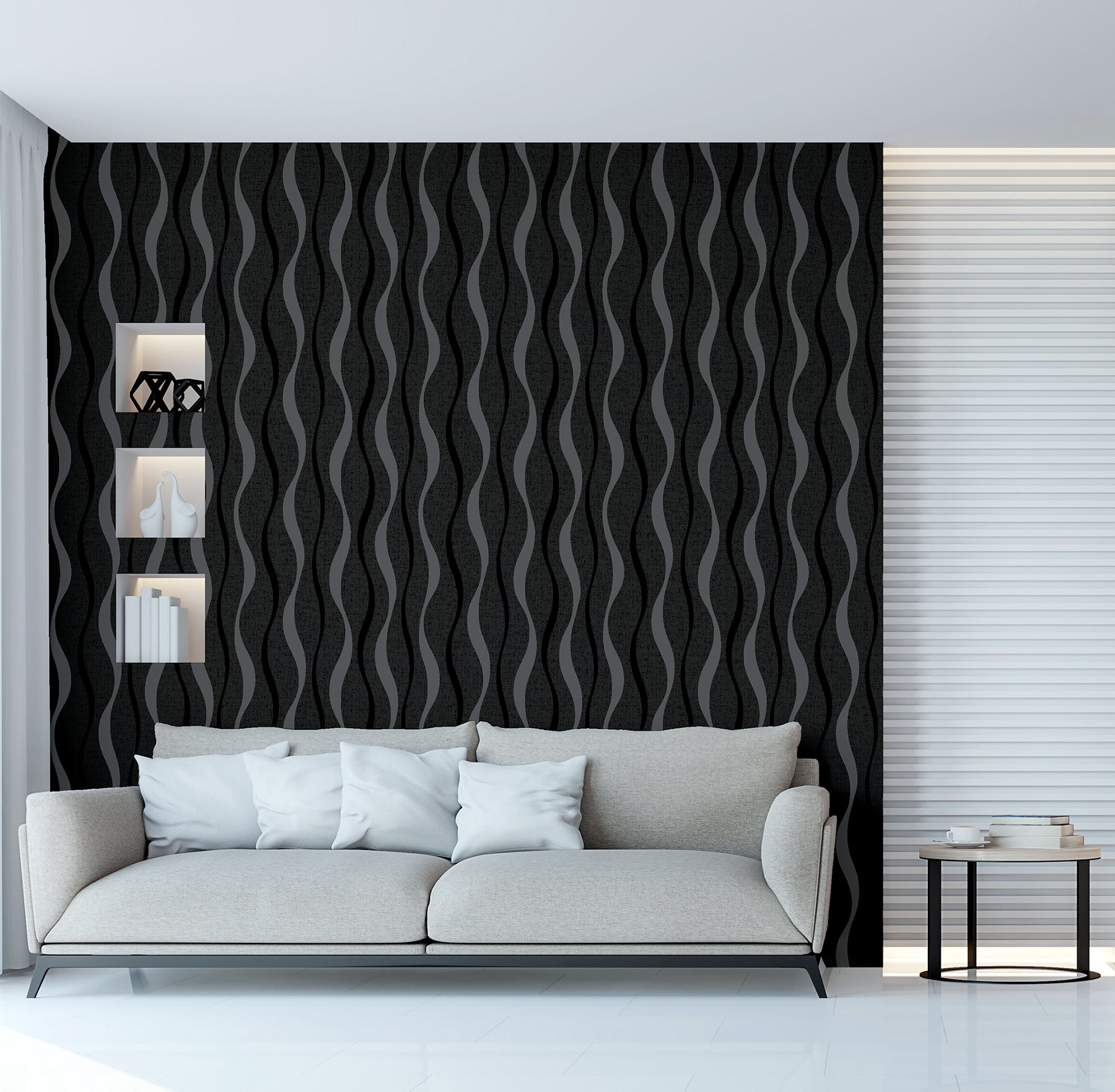 tazz-black-ribbons-wallpaper-york-wallcoverings-ah924502 - York Wallcoverings Wallpaper