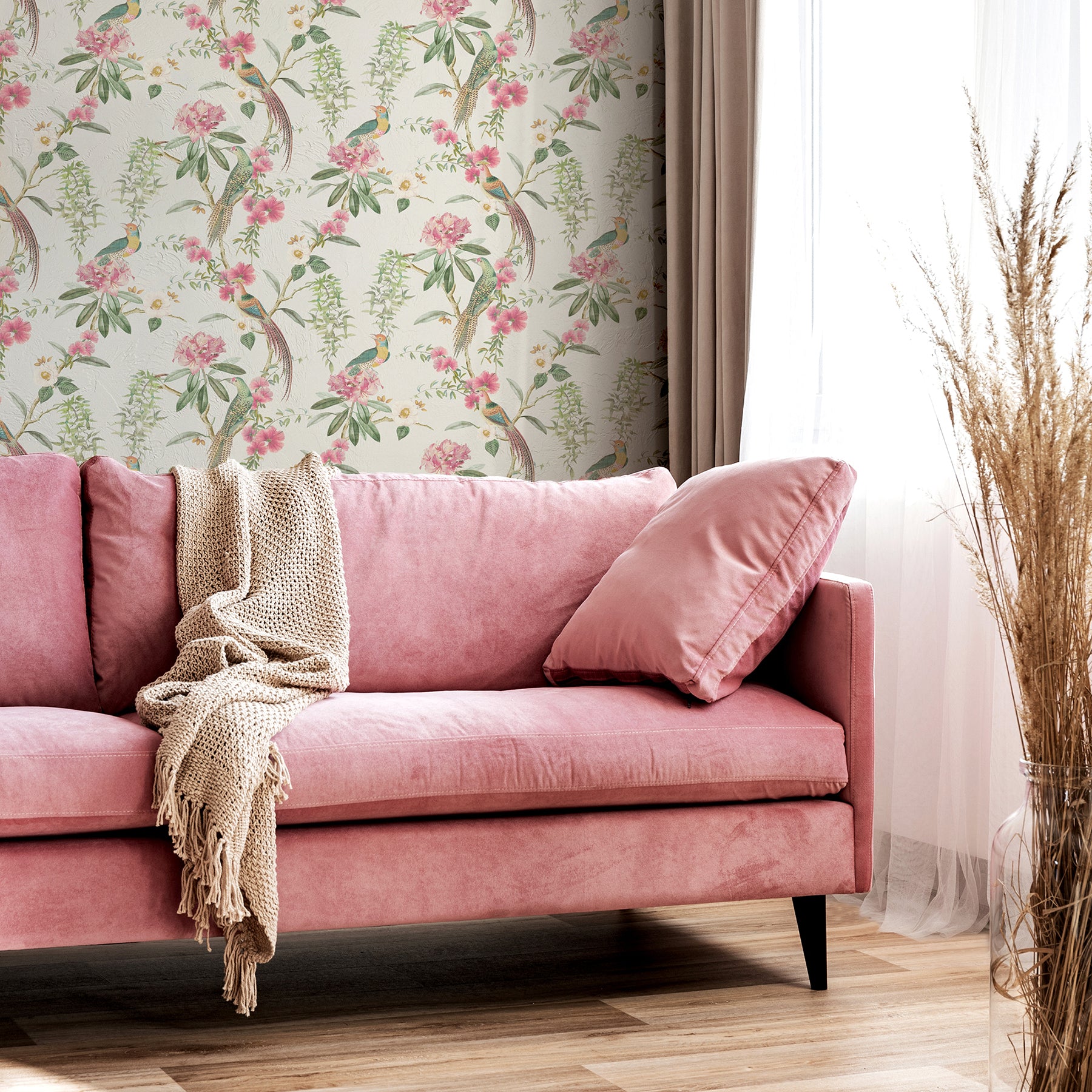 celine-pink-courtyard-garden-wallpaper-york-wallcoverings-ah924907 - York Wallcoverings Wallpaper