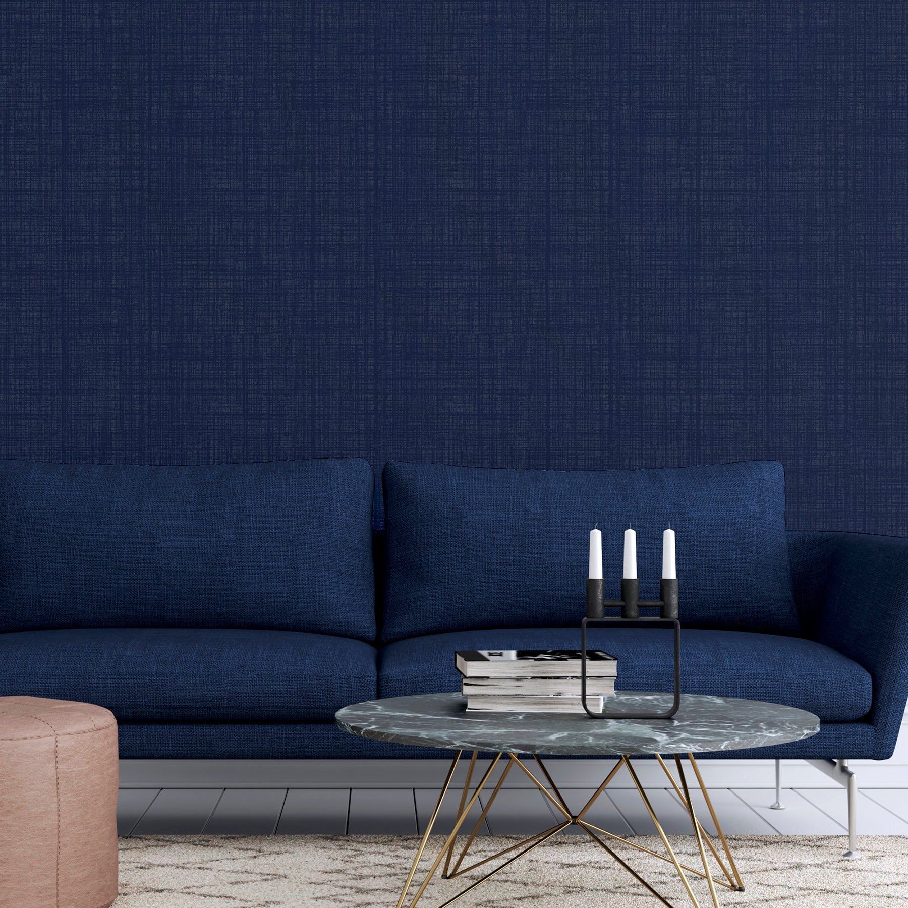 rafe-navy-woven-texture-wallpaper-york-wallcoverings-ah946002 - York Wallcoverings Wallpaper